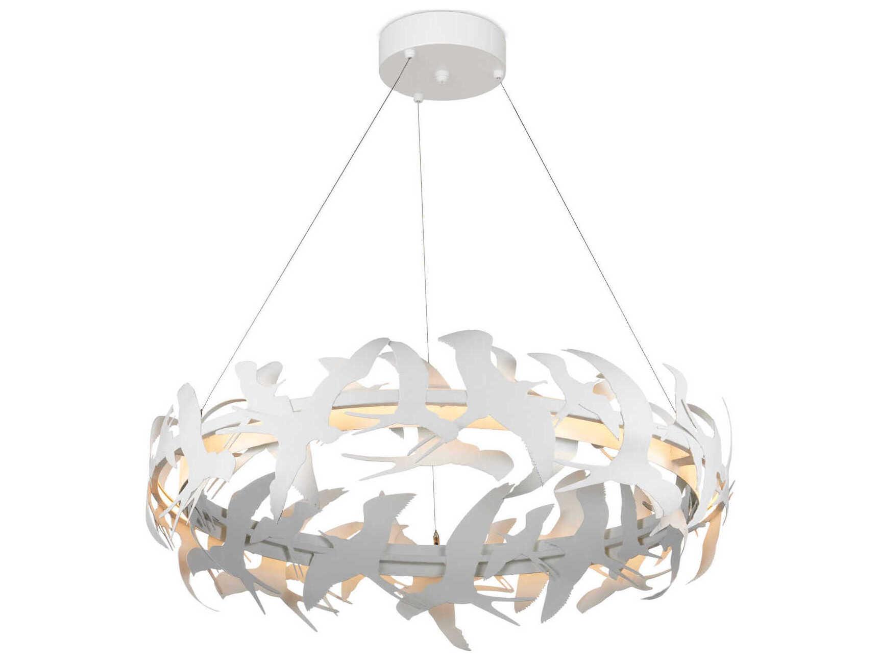 Currey & Company Tijereta 1-Light Gesso White Round Pendant