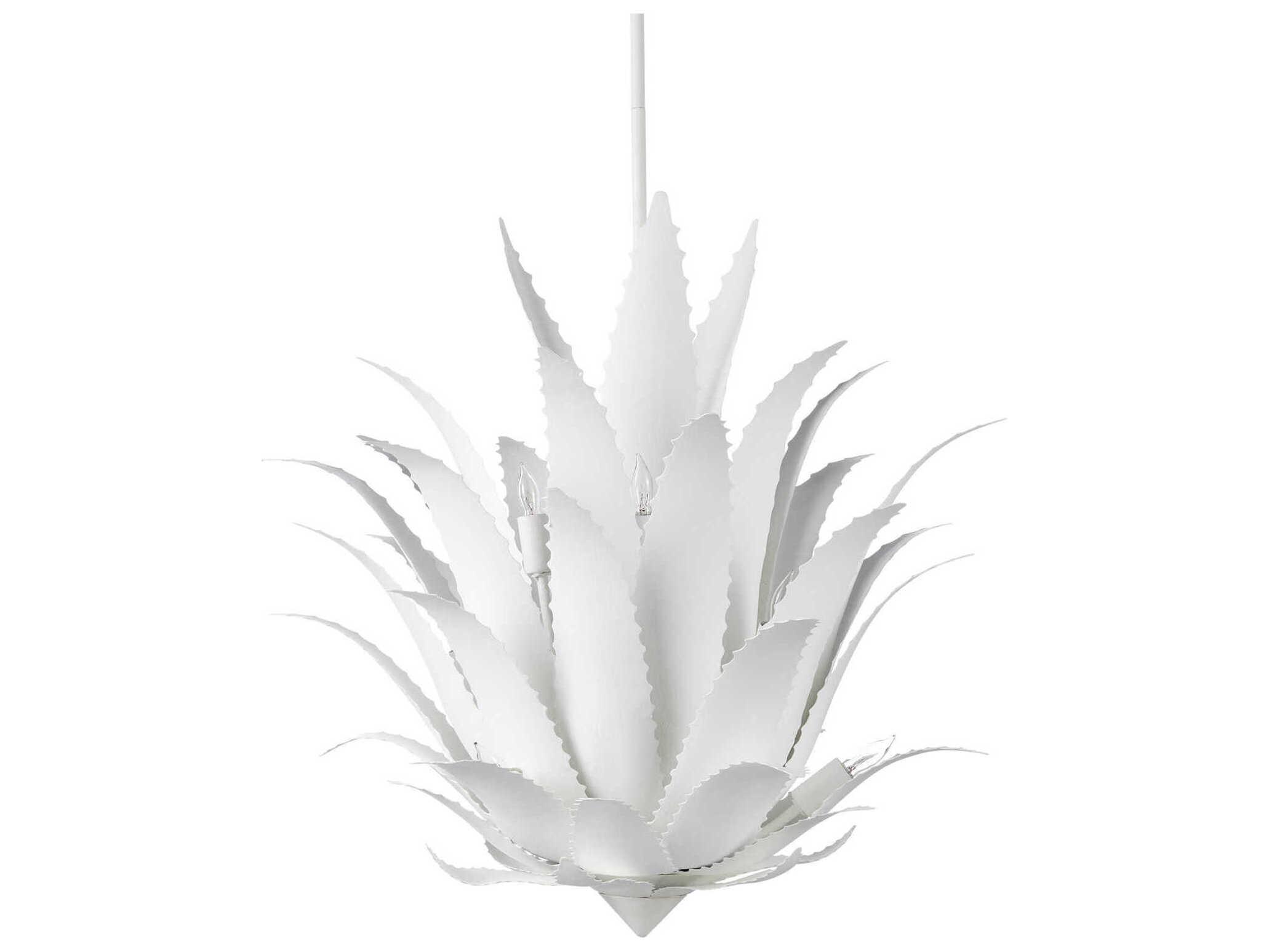 Currey & Company Agave 9-Light Gesso White Chandelier