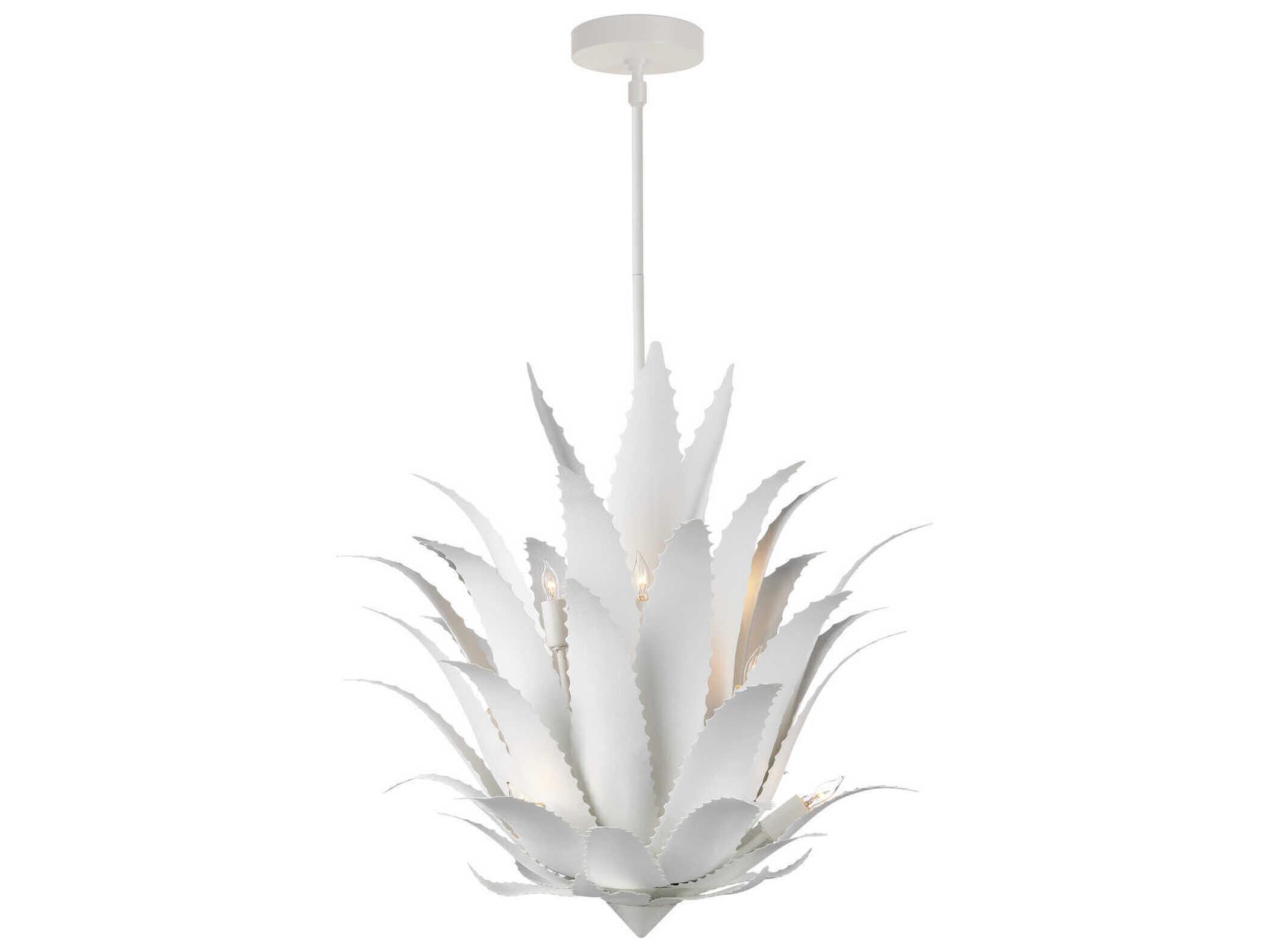 Currey & Company Agave 9-Light Gesso White Chandelier