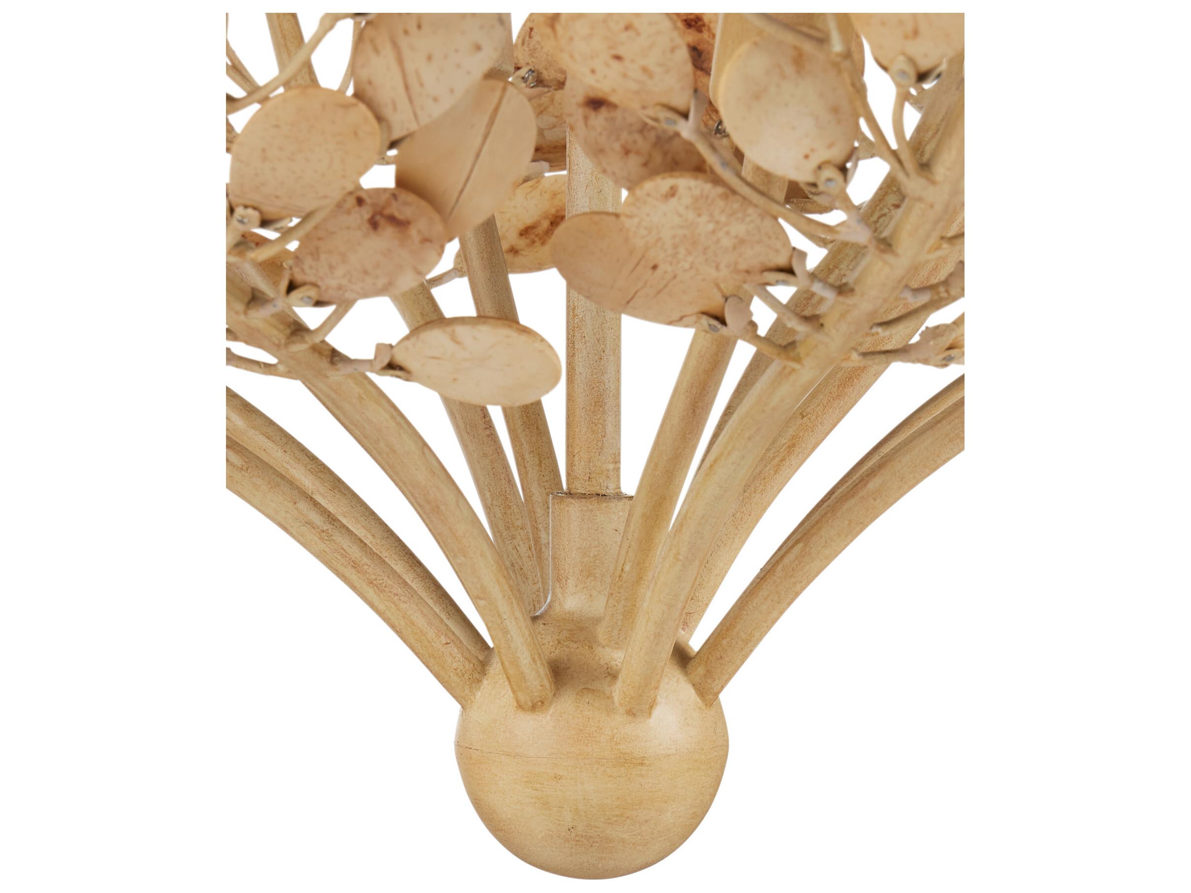 Currey & Company Maypan 4-Light Coco Cream Natural Brown Chandelier