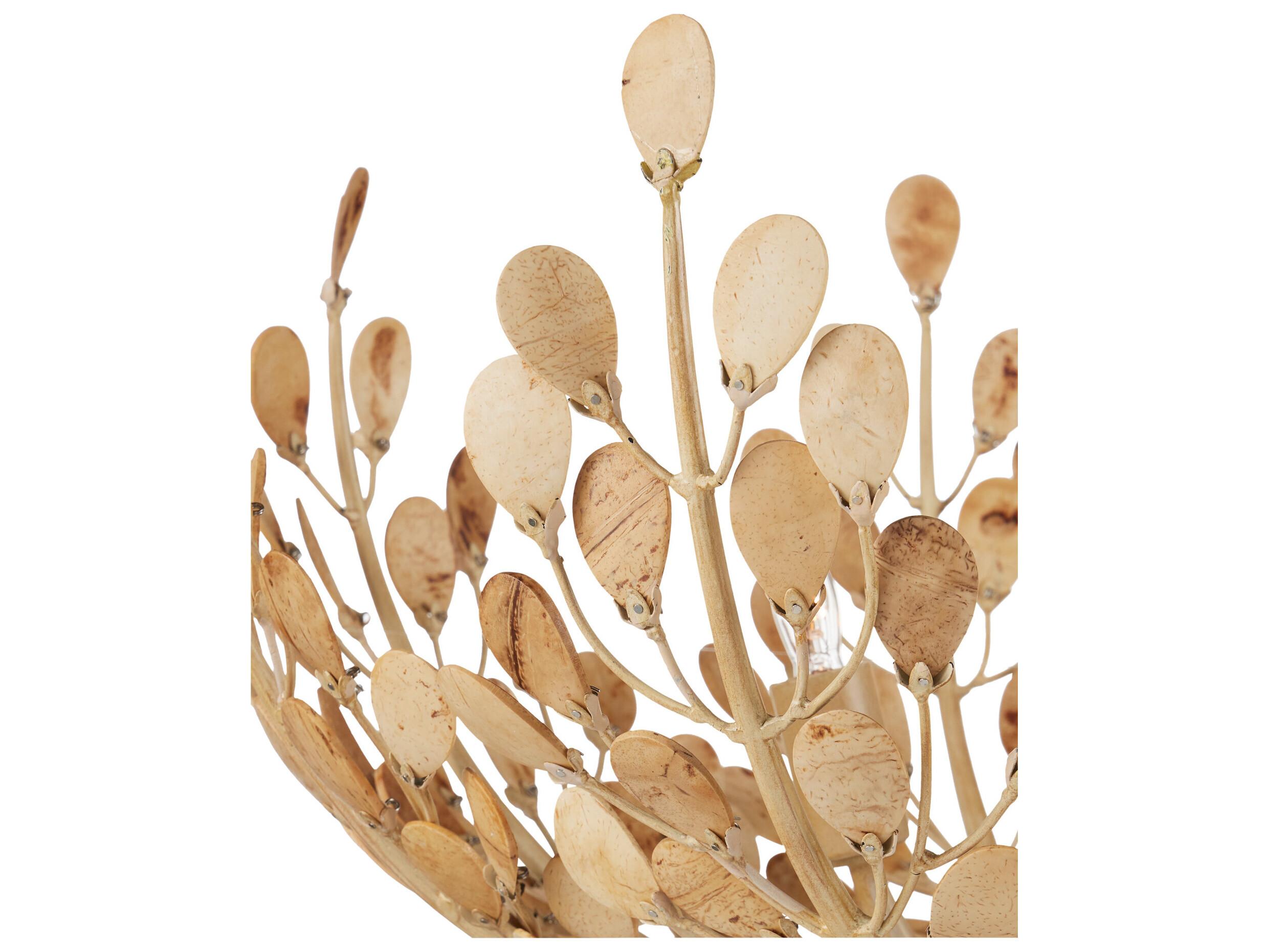 Currey & Company Maypan 4-Light Coco Cream Natural Brown Chandelier