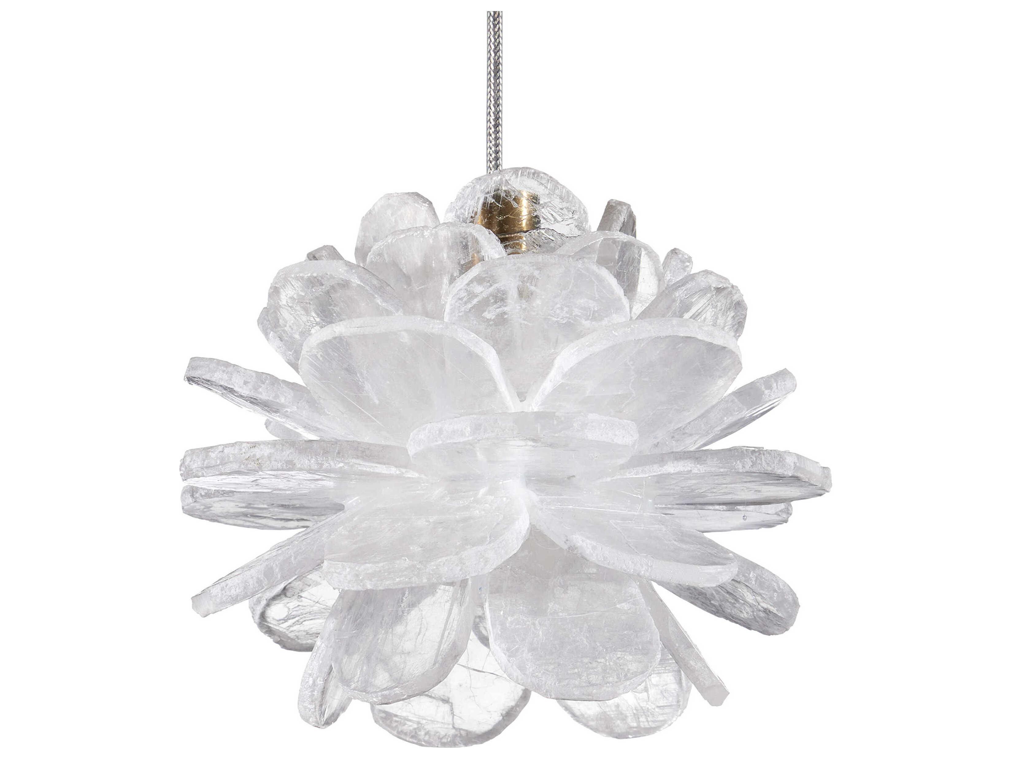 Currey & Company Clarity 1-Light Natural Brass White Mini Pendant