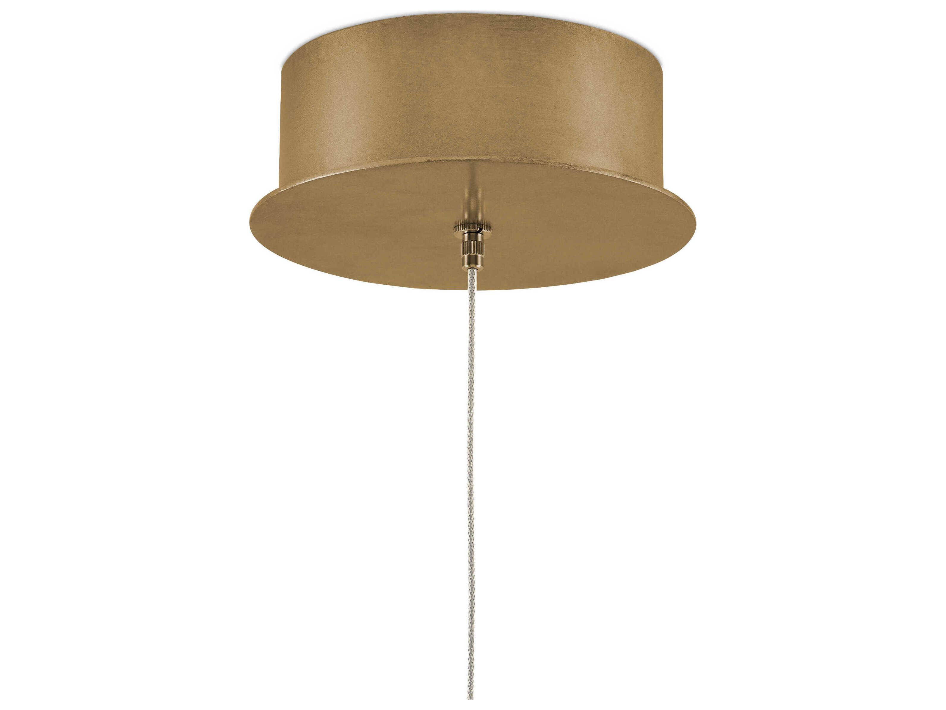 Currey & Company Purity 1-Light Natural Brass Clear Mini Pendant