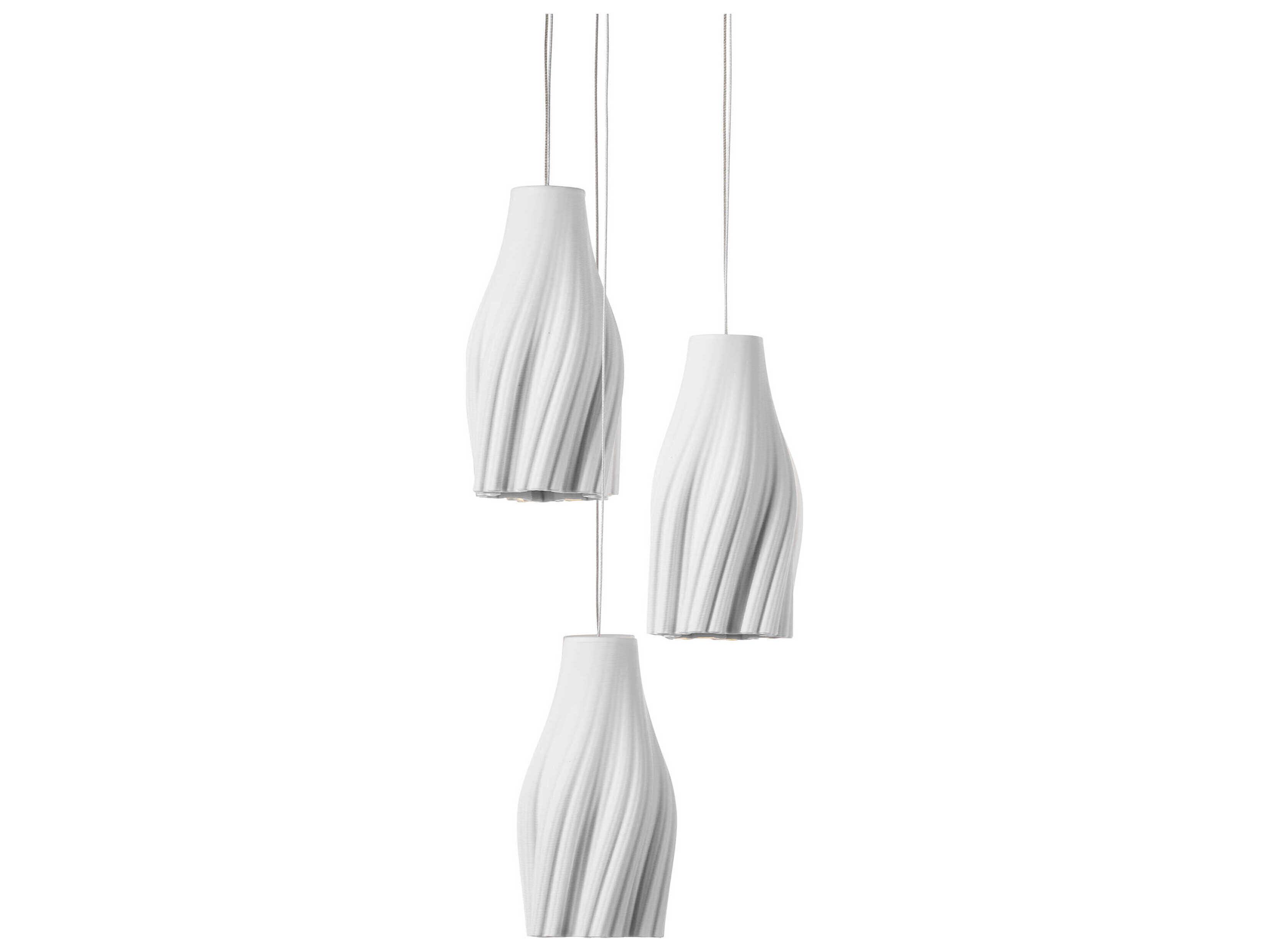 Currey & Company Posh 3-Light Textured White Mini Pendant