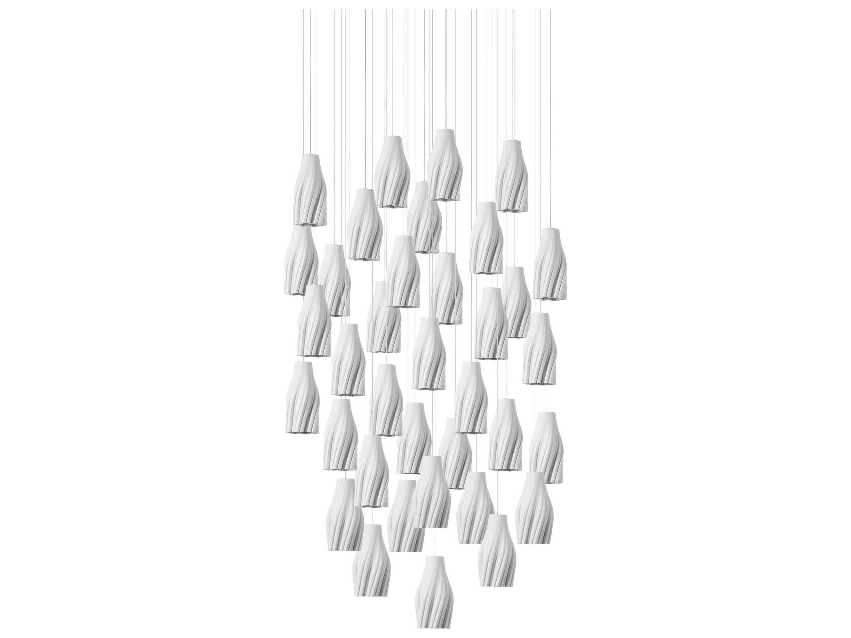 Currey & Company Posh 36-Light Textured White Pendant