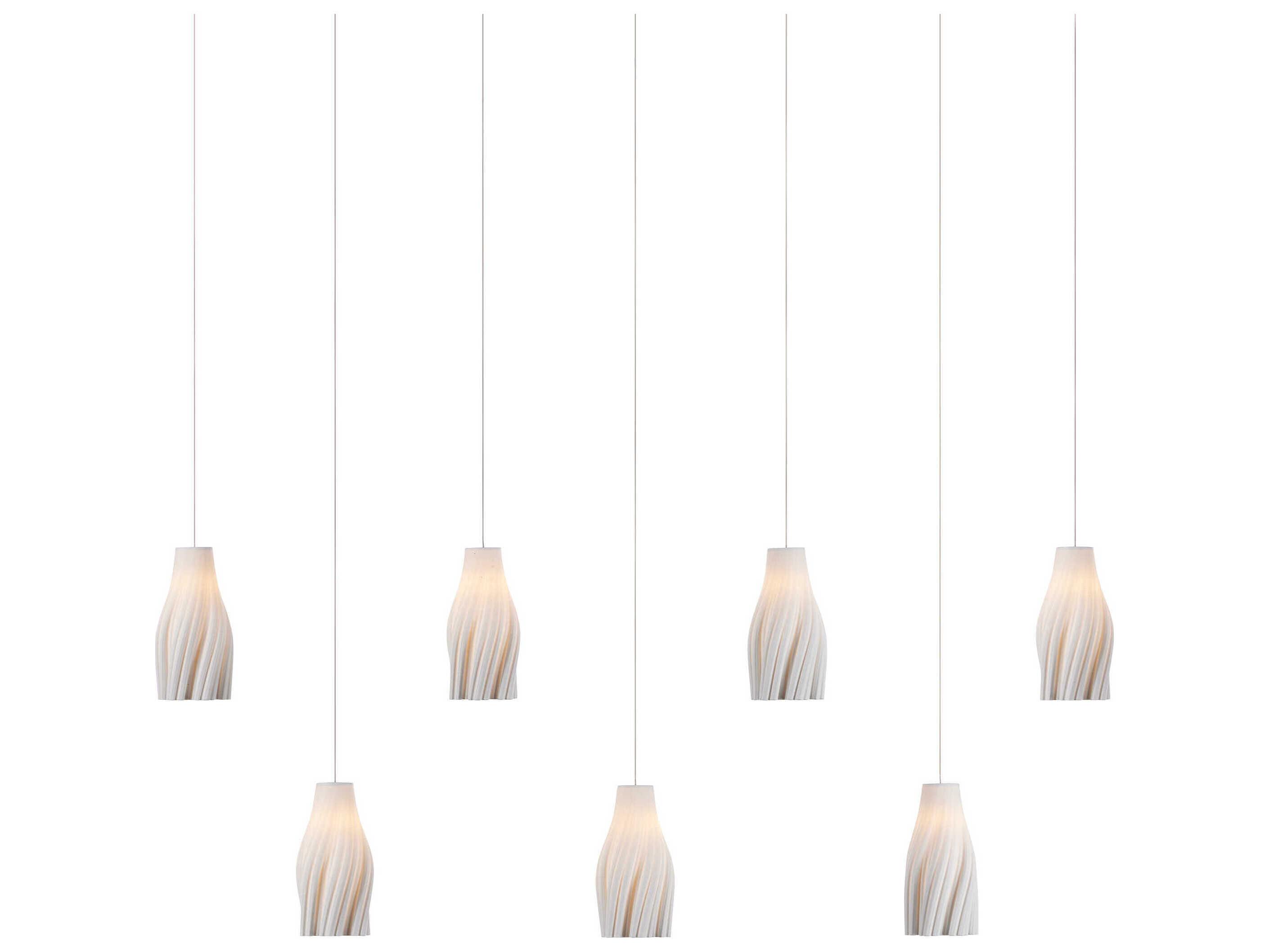 Currey & Company Posh 7-Light Textured White Island Pendant
