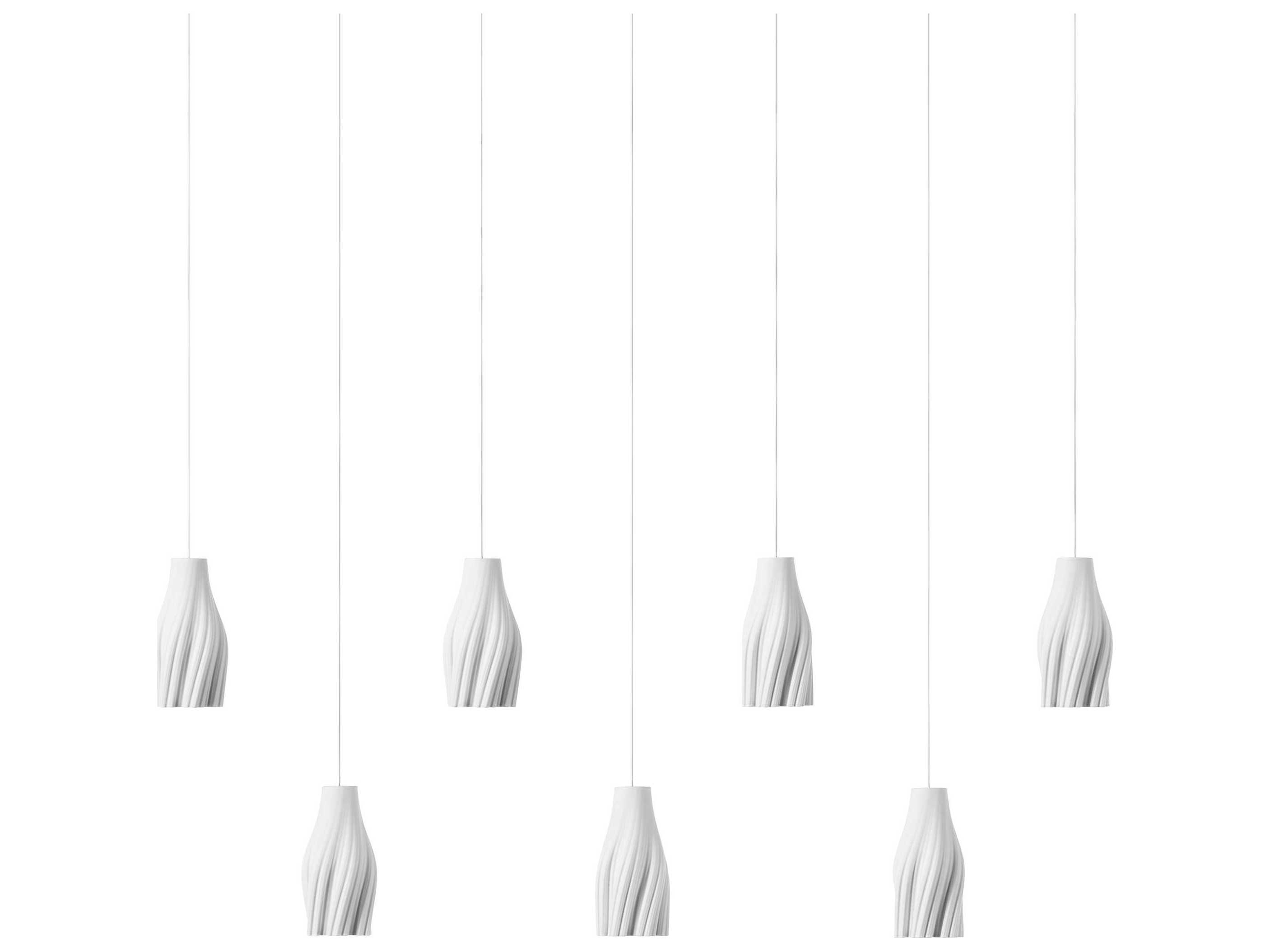 Currey & Company Posh 7-Light Textured White Island Pendant