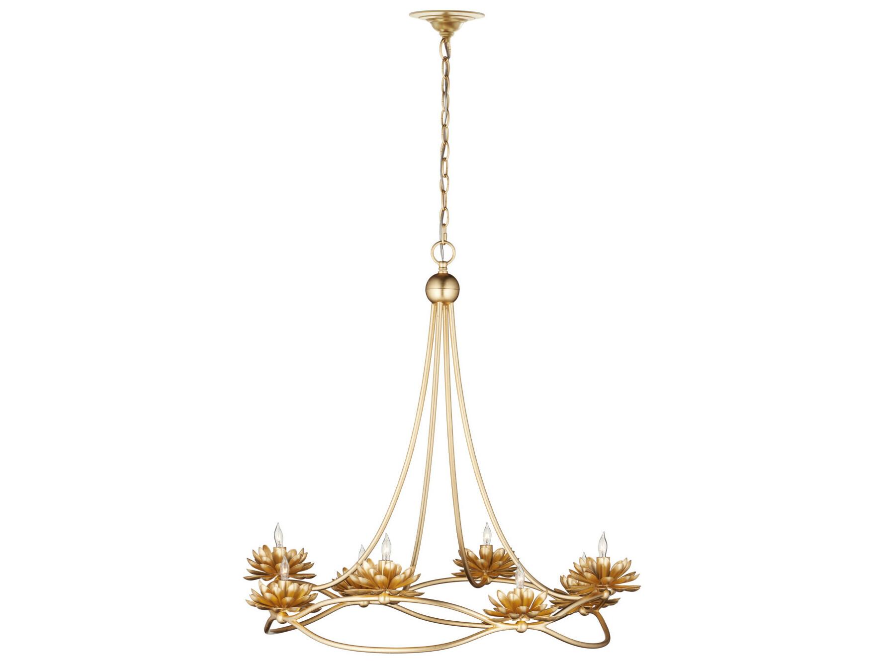 Currey & Company Cyrene 8-Light Gold Leaf Chandelier