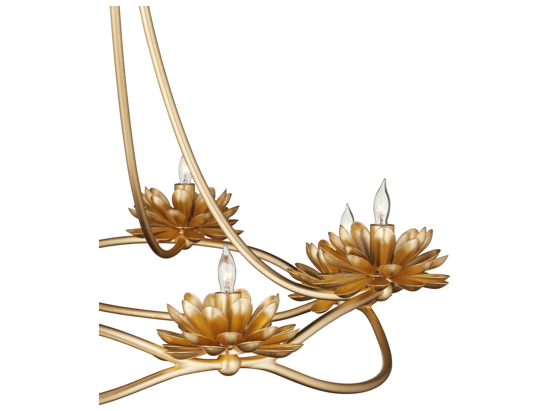 Currey & Company Cyrene 8-Light Gold Leaf Chandelier