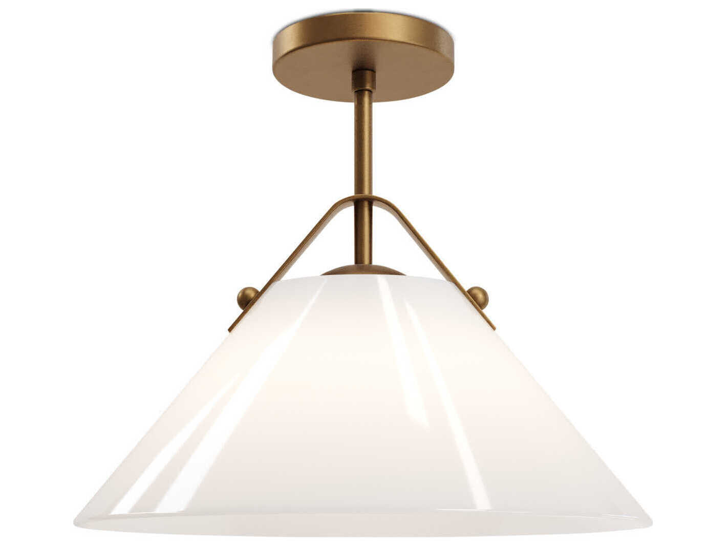 Currey & Company Bronwen 1-Light Antique Brass Semi Flush Mount