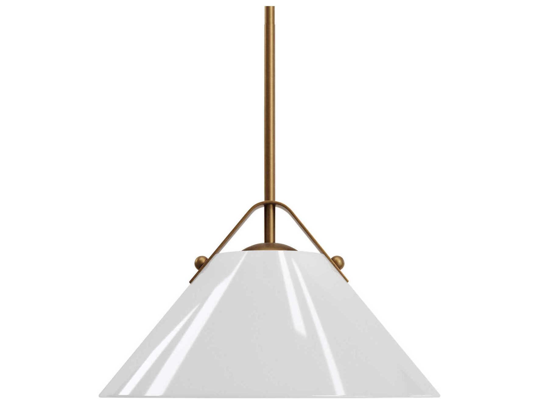 Currey & Company Bronwen 1-Light Antique Brass Semi Flush Mount