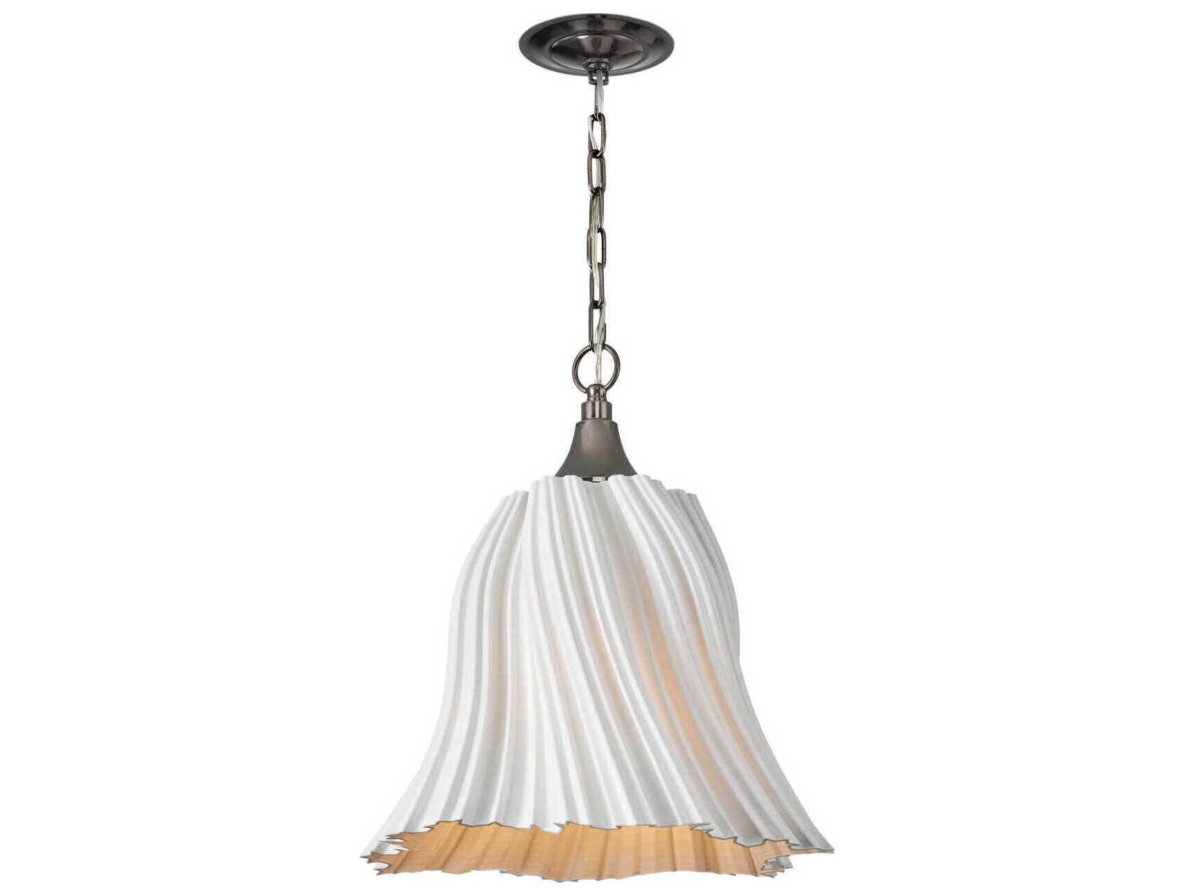 Currey & Company Twirl 1-Light White Antique Brushed Nickel Pendant