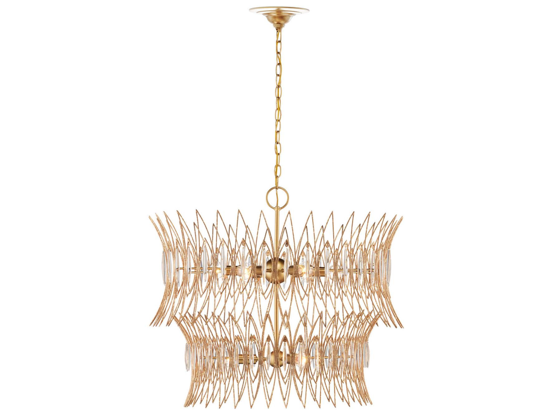 Currey & Company Marquise 9-Light Clear Luxor Gold Chandelier