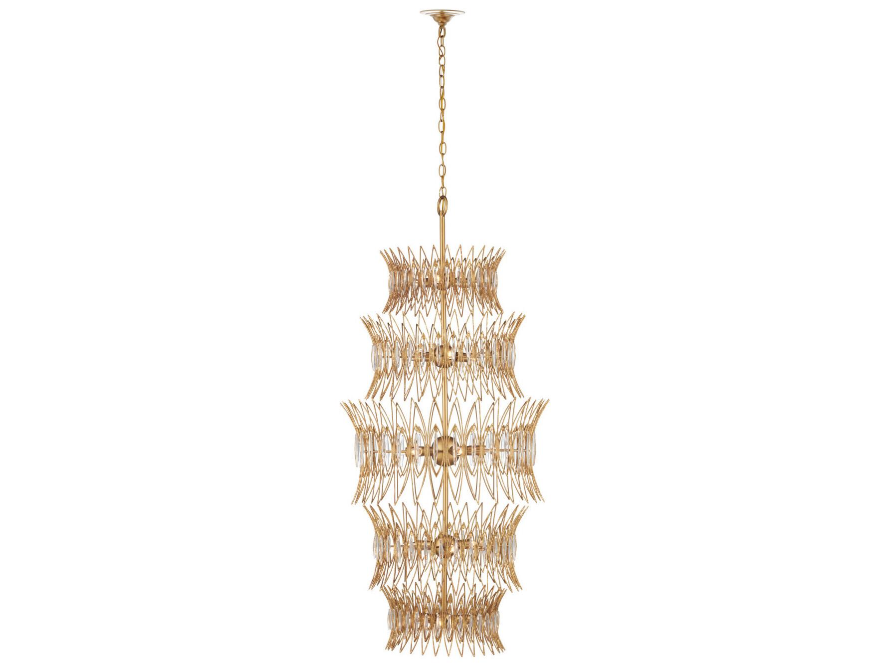 Currey & Company Marquise 18-Light Clear Luxor Gold Chandelier