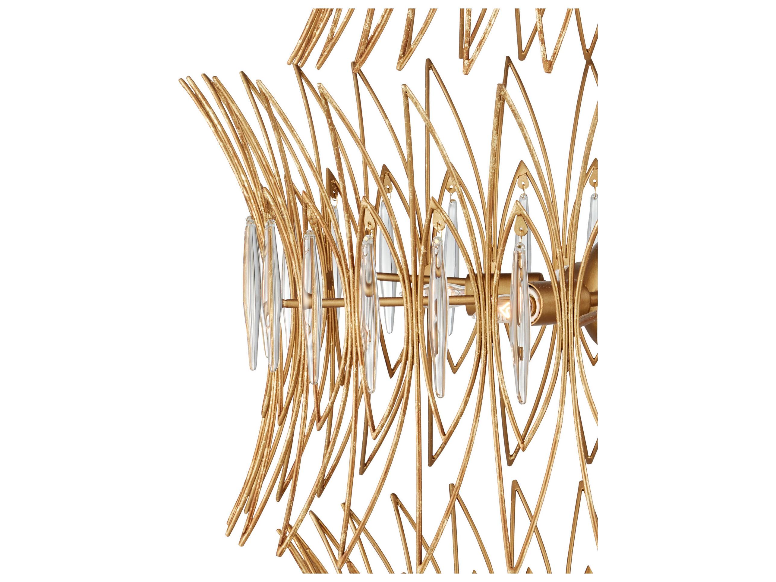 Currey & Company Marquise 18-Light Clear Luxor Gold Chandelier