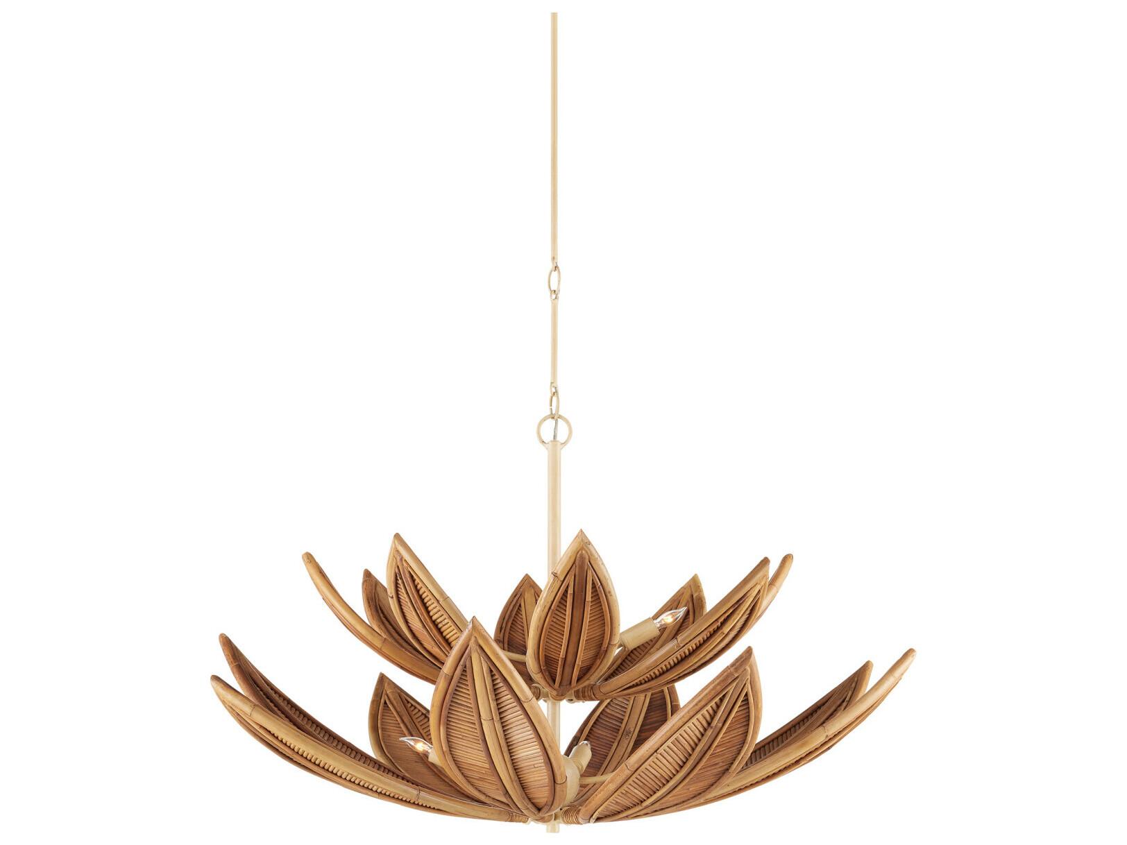 Currey & Company Cubana 8-Light Natural Coco Cream Pendant