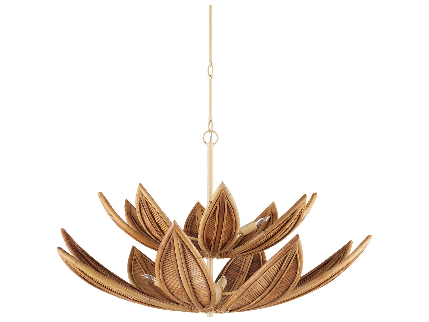 Currey & Company Cubana 8-Light Natural Coco Cream Pendant