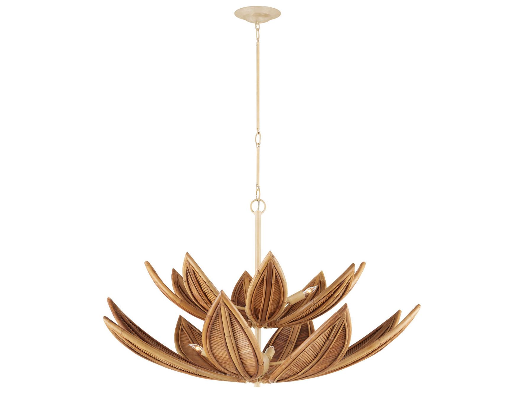 Currey & Company Cubana 8-Light Natural Coco Cream Pendant