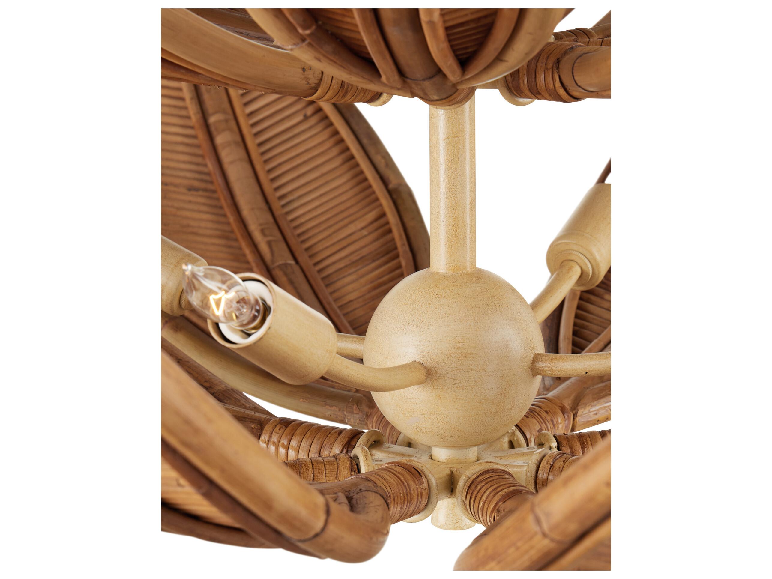 Currey & Company Cubana 8-Light Natural Coco Cream Pendant