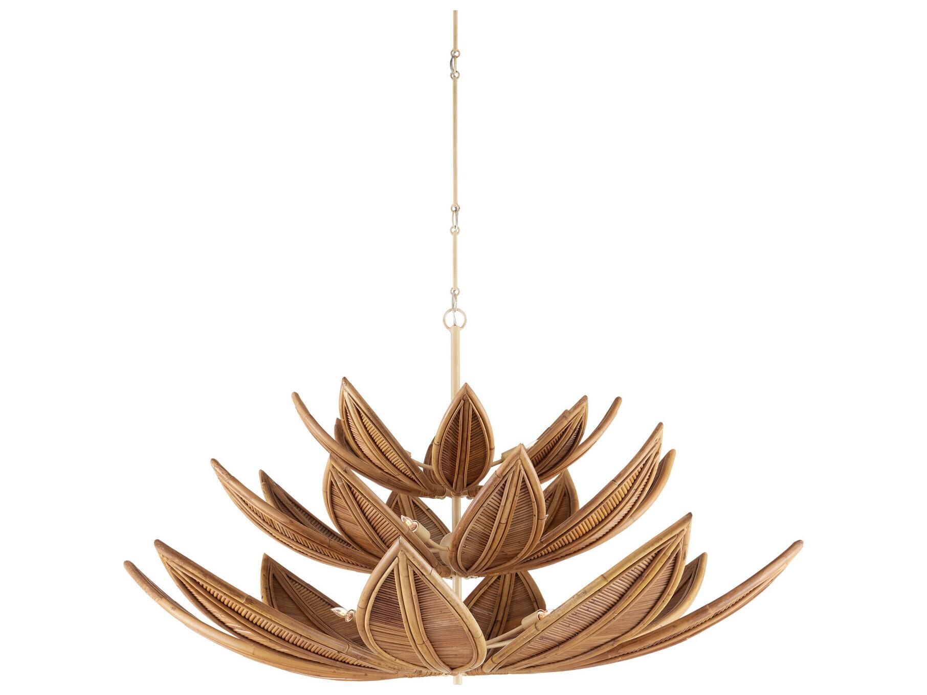 Currey & Company Cubana 12-Light Natural Coco Cream Pendant