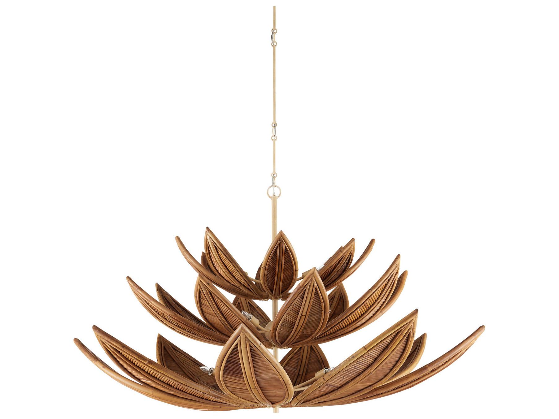 Currey & Company Cubana 12-Light Natural Coco Cream Pendant