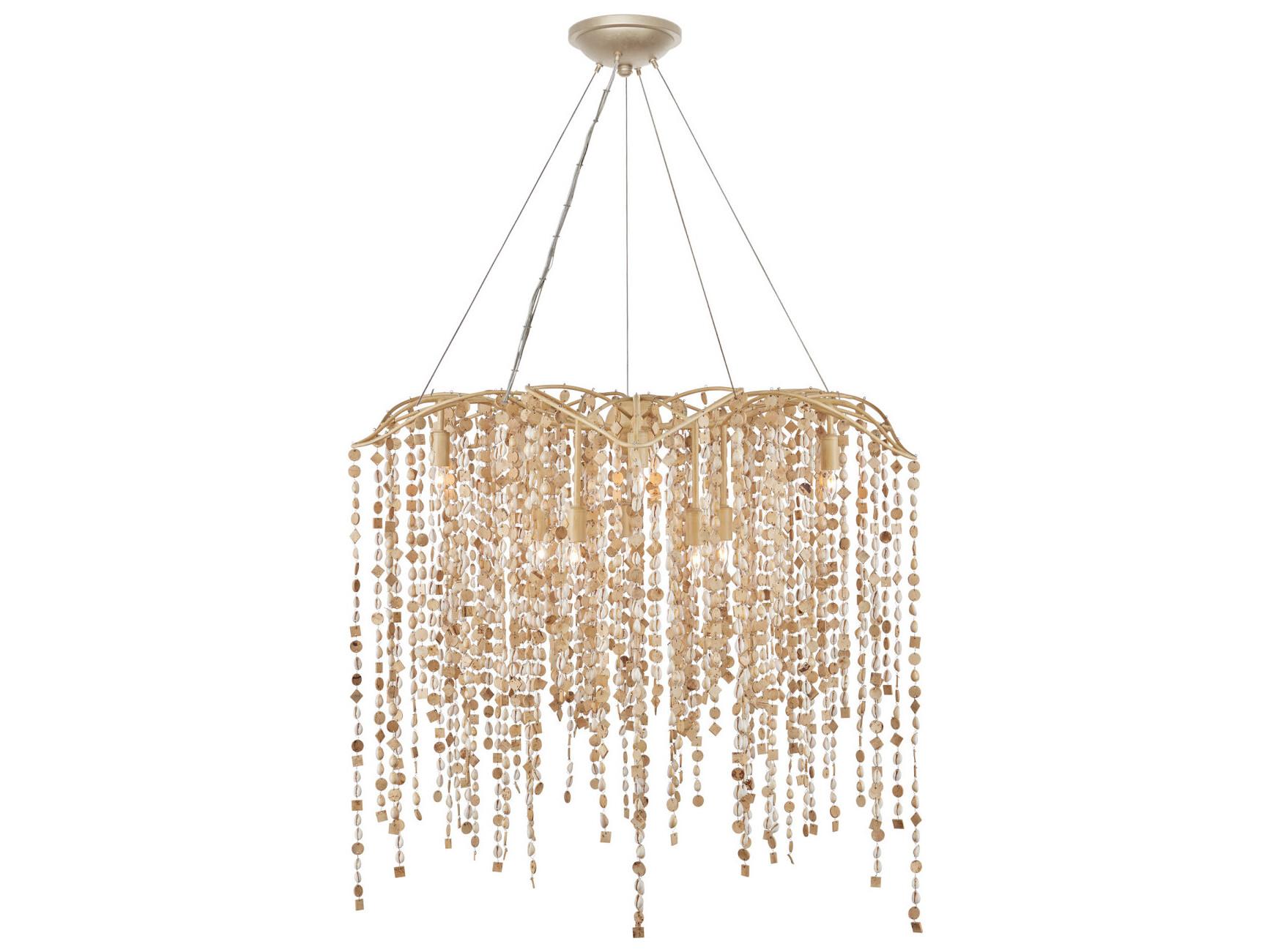 Currey & Company Kealia 10-Light Natural Coco Cream Pendant