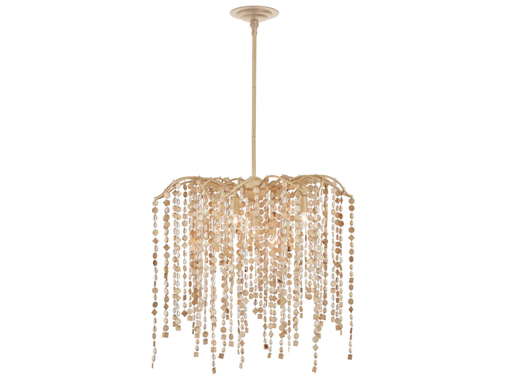 Currey & Company Kealia 7-Light Natural Coco Cream Pendant