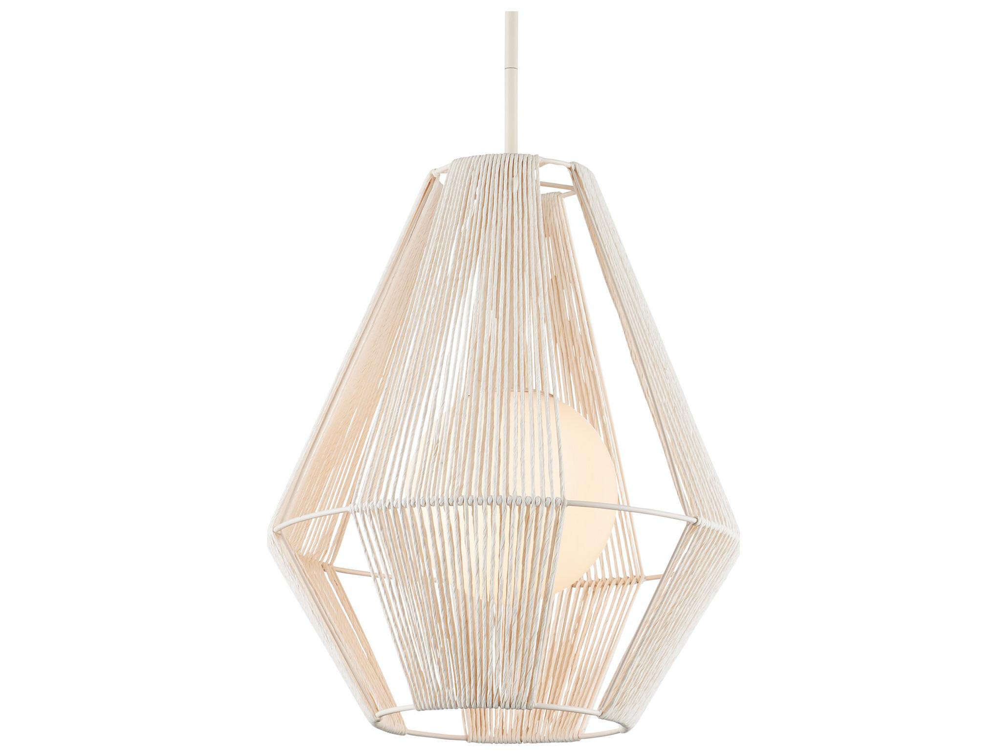 Currey & Company Fraxel 1-Light White Vanilla Pendant