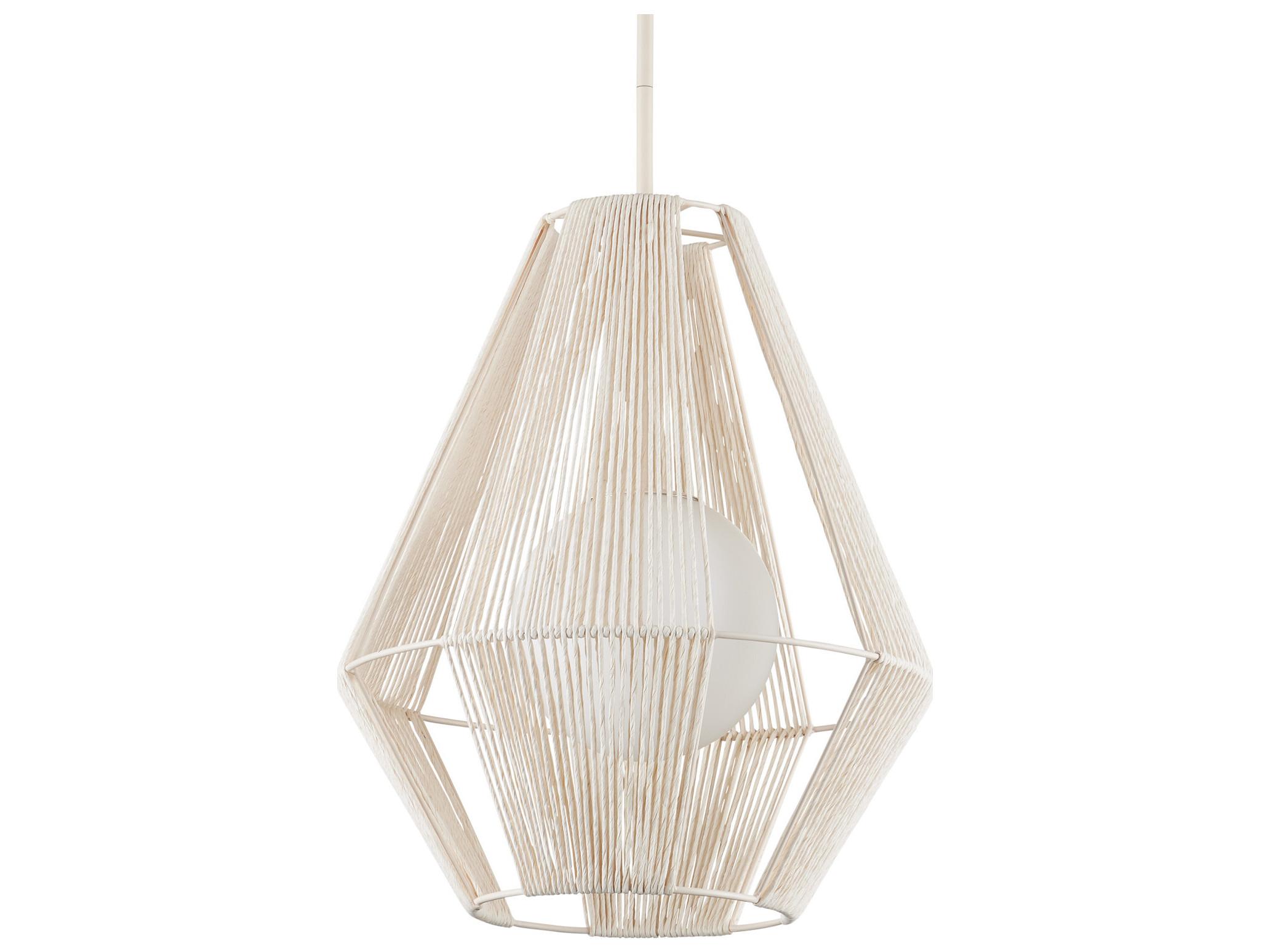 Currey & Company Fraxel 1-Light White Vanilla Pendant