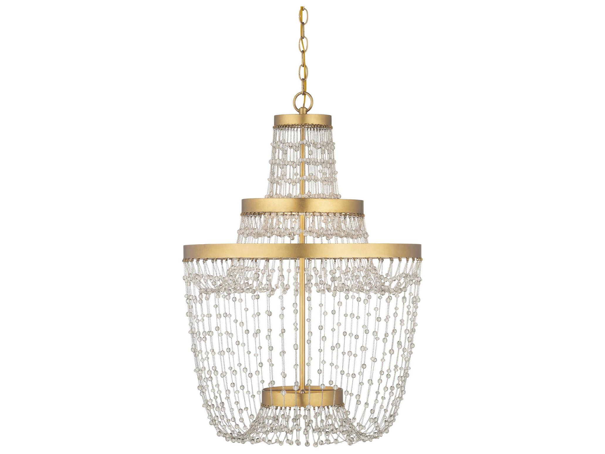 Currey & Company Mademoiselle 3-Light Contemporary Gold Chandelier