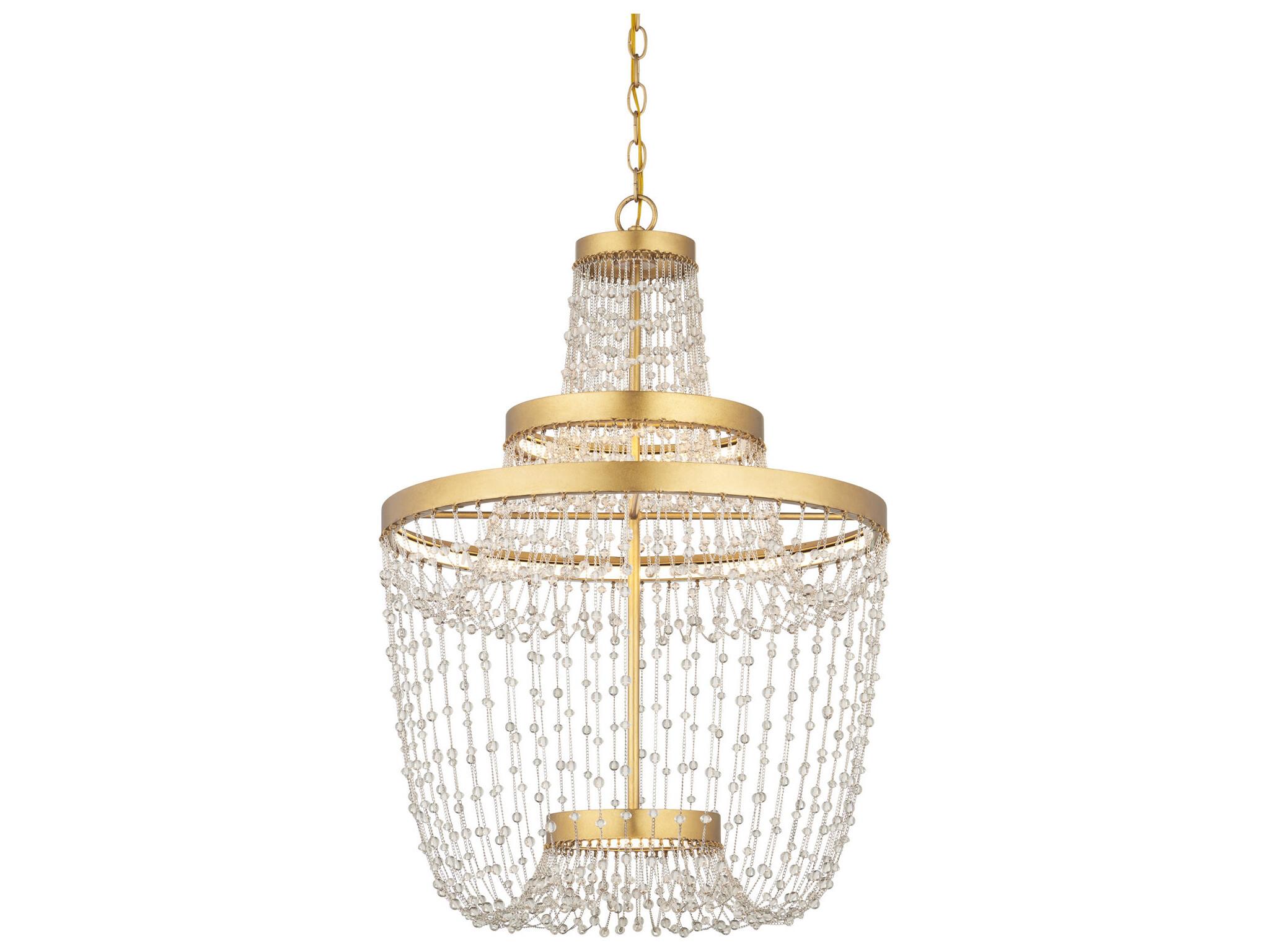 Currey & Company Mademoiselle 3-Light Contemporary Gold Chandelier