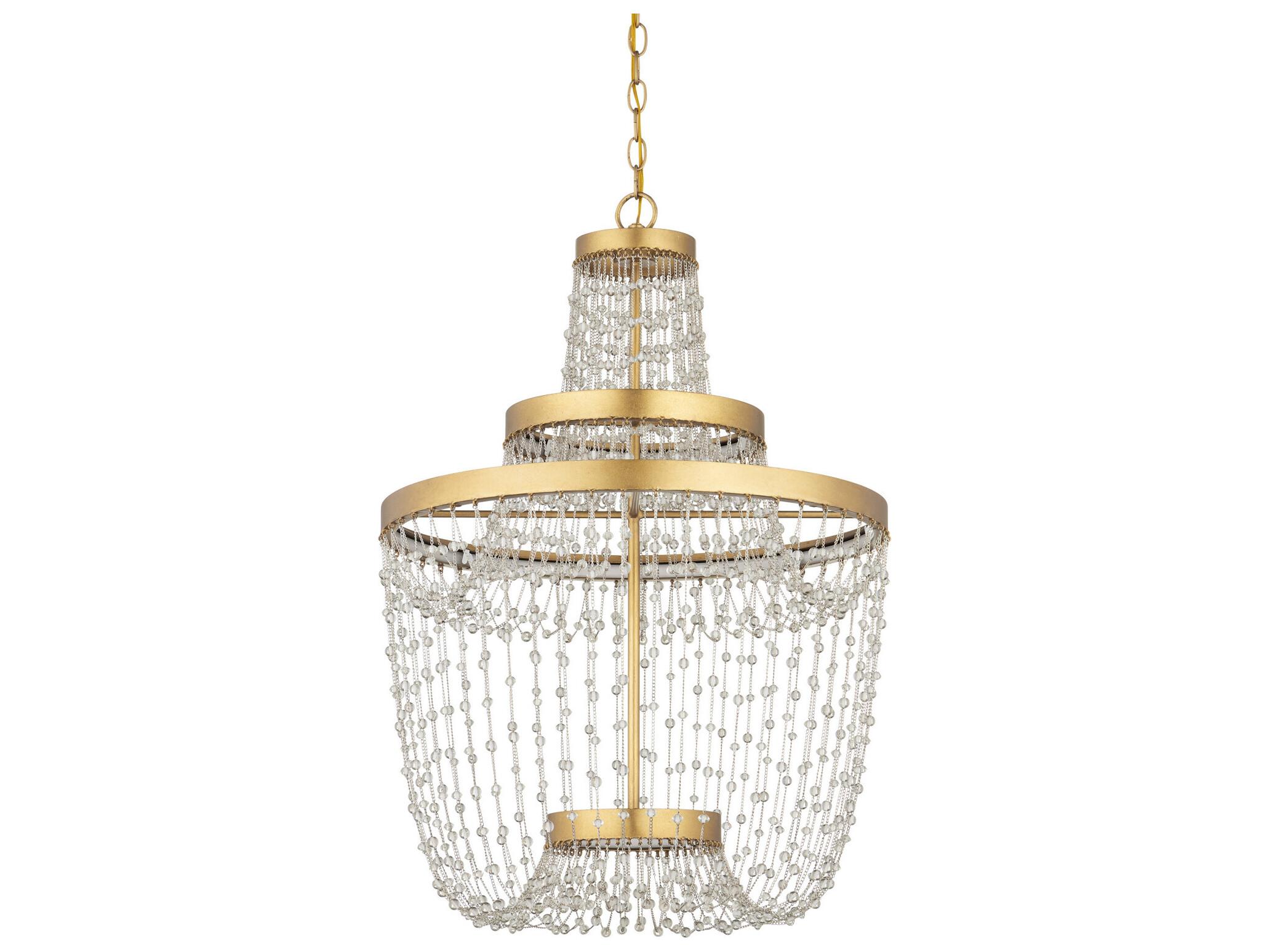 Currey & Company Mademoiselle 3-Light Contemporary Gold Chandelier