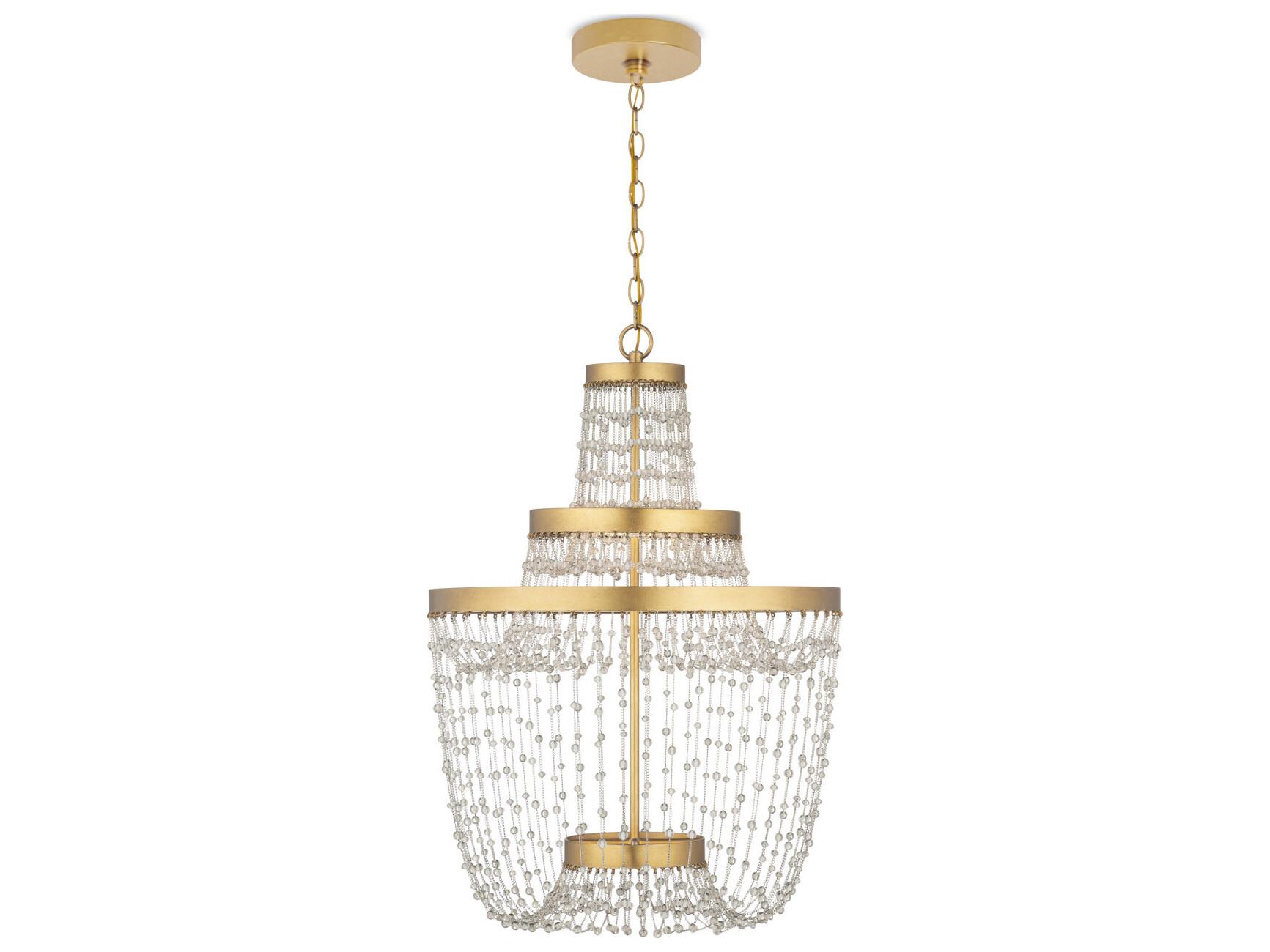 Currey & Company Mademoiselle 3-Light Contemporary Gold Chandelier