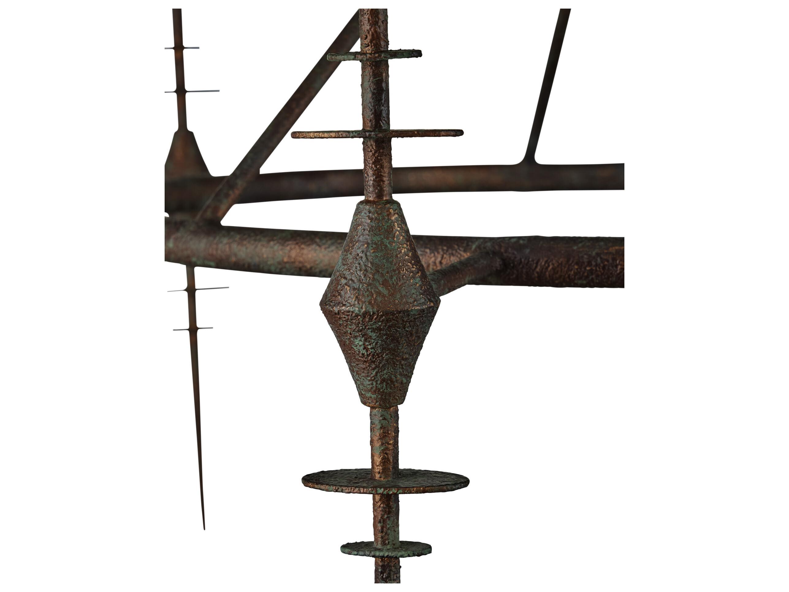 Currey & Company Anselm 6-Light Verde Bronze Contemporary Gold Chandelier