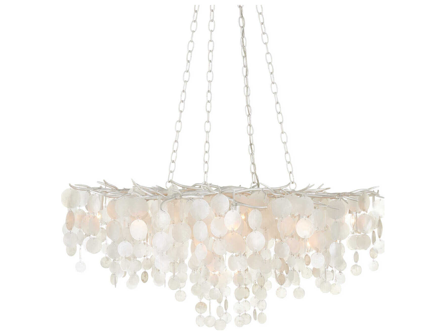 Currey & Company Lusso 16-Light Natural Pearlized White Pendant