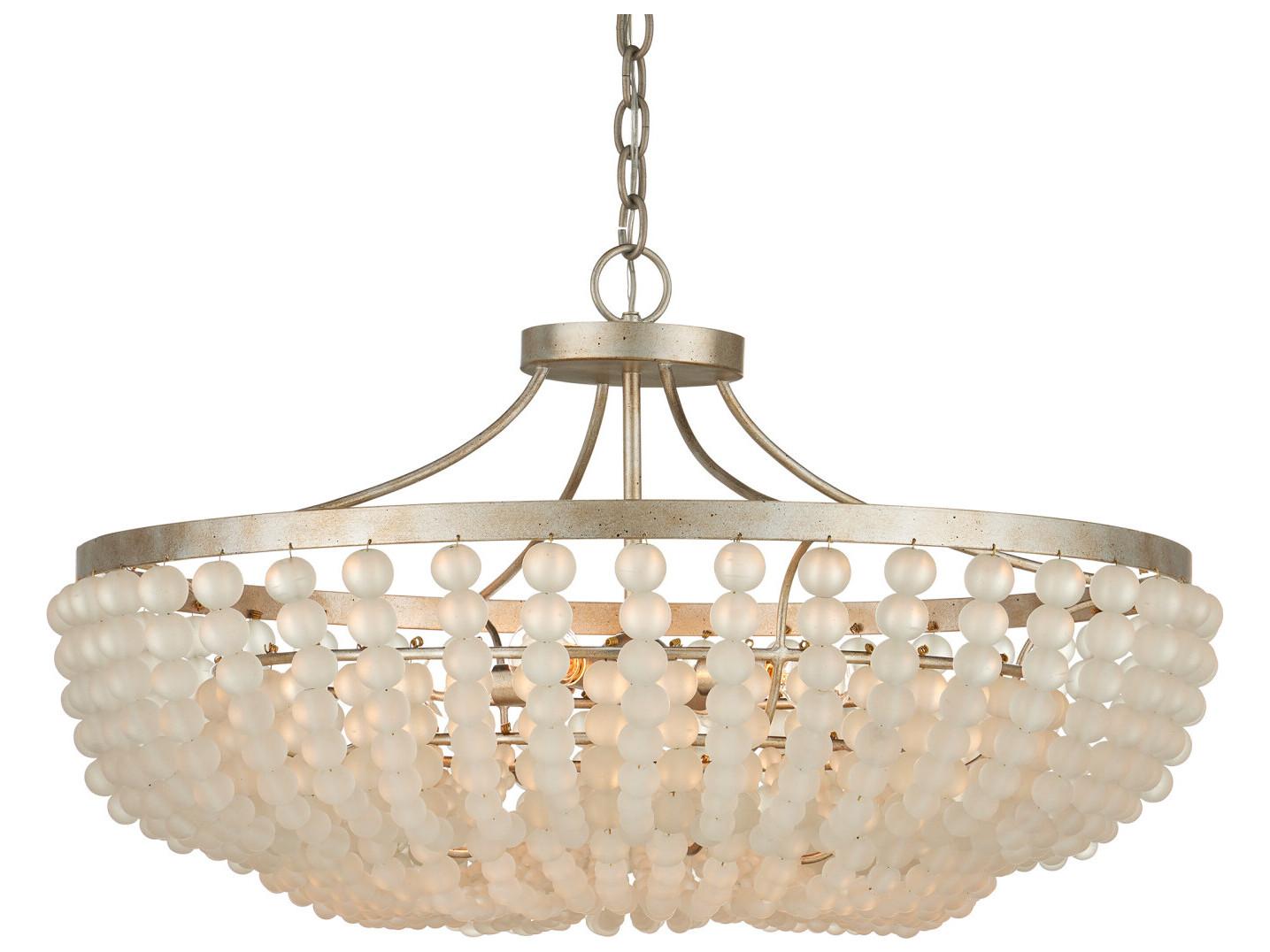 Currey & Company Chanteuse 4-Light Frosted Silver Granello Pendant