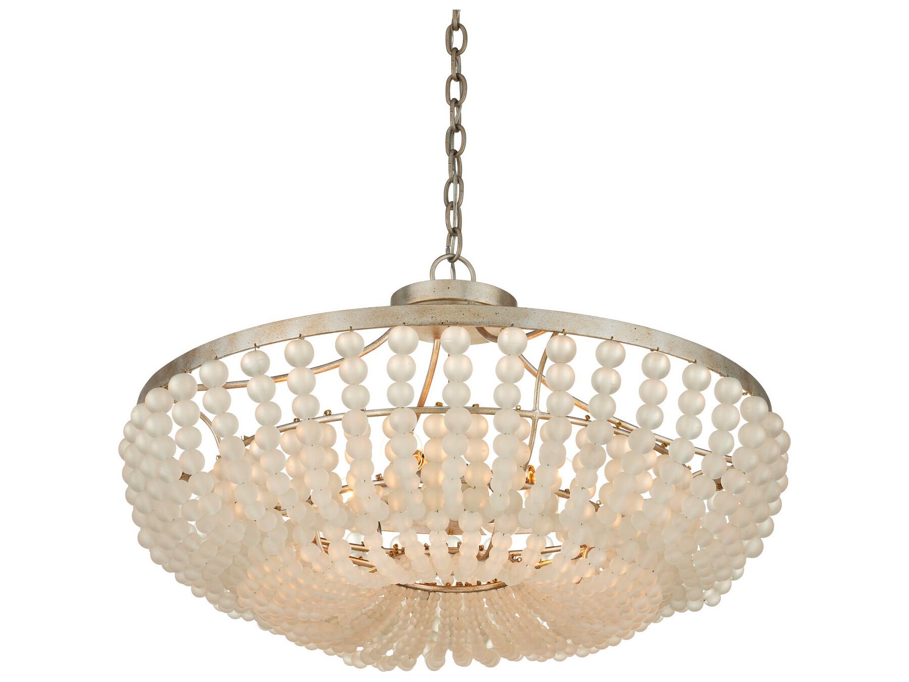 Currey & Company Chanteuse 4-Light Frosted Silver Granello Pendant