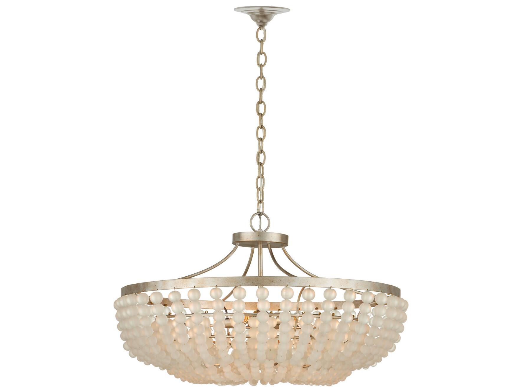 Currey & Company Chanteuse 4-Light Frosted Silver Granello Pendant