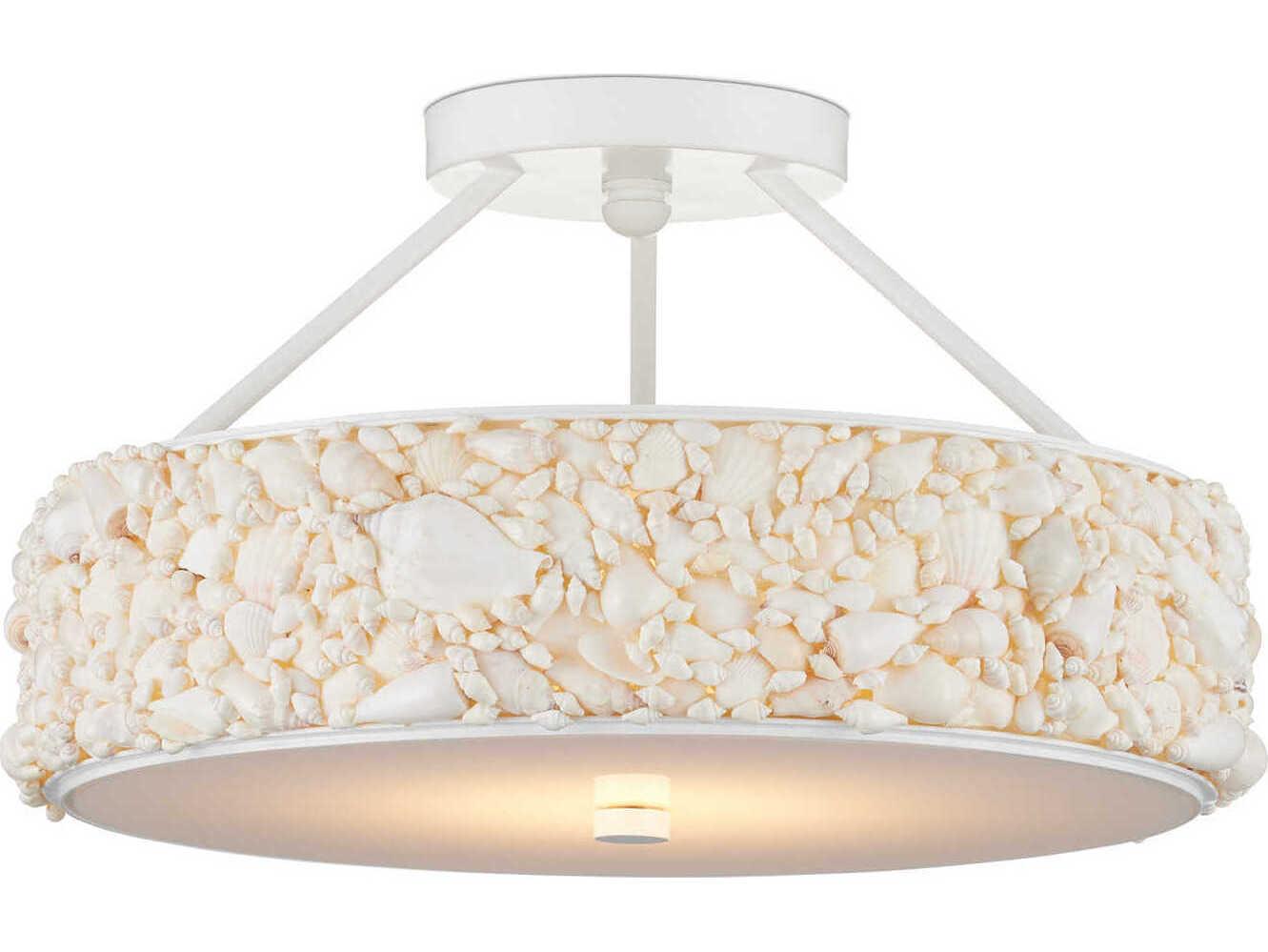 Currey & Company Turbinella 1-Light Natural Sugar White Semi Flush Mount