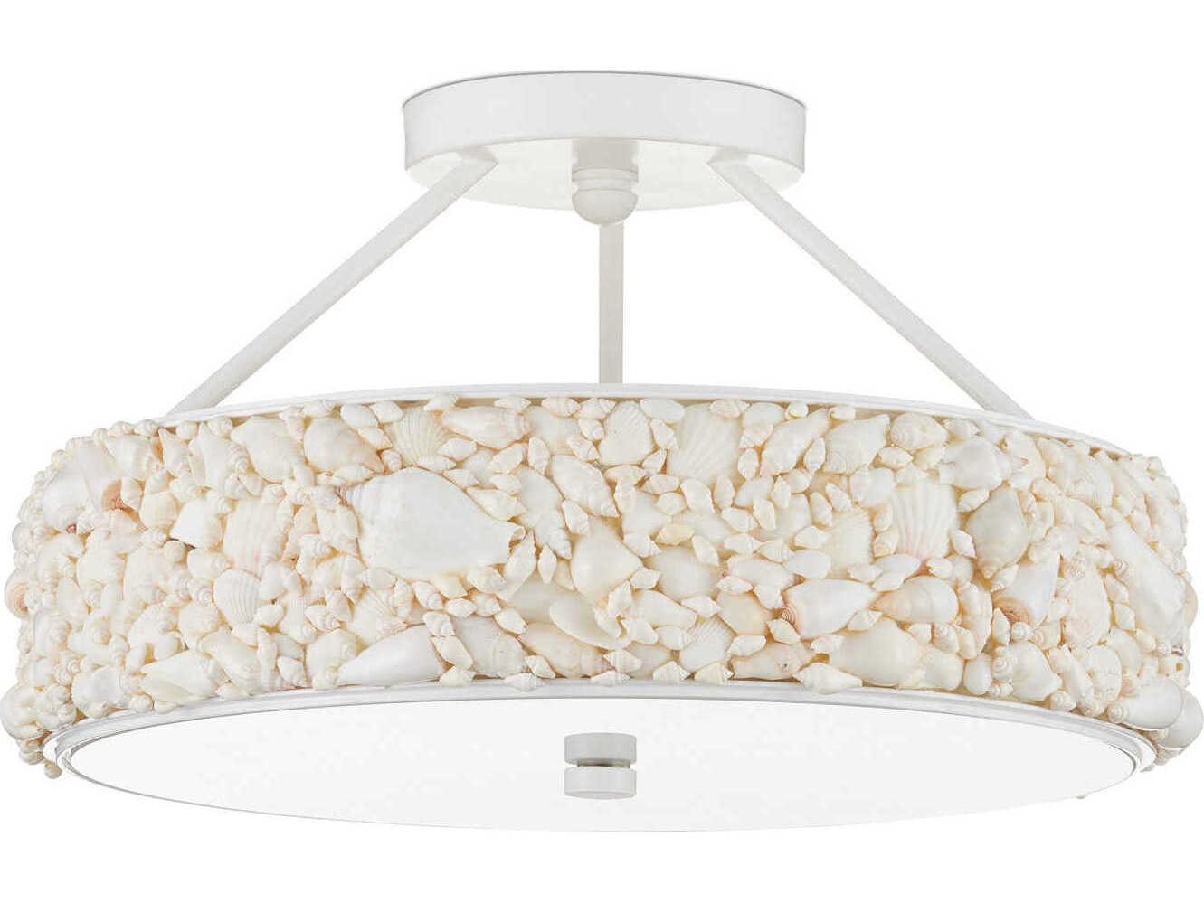 Currey & Company Turbinella 1-Light Natural Sugar White Semi Flush Mount