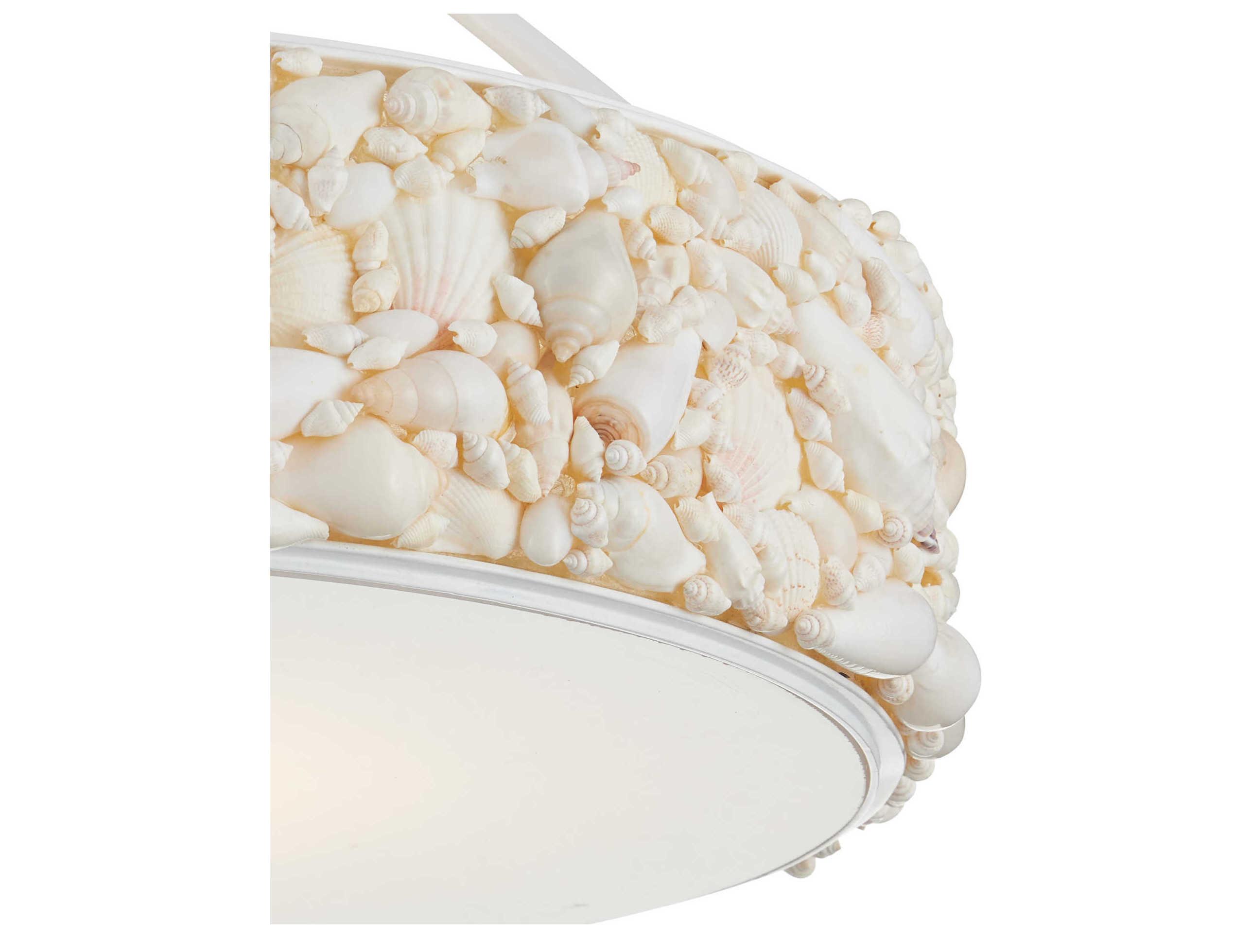 Currey & Company Turbinella 1-Light Natural Sugar White Semi Flush Mount
