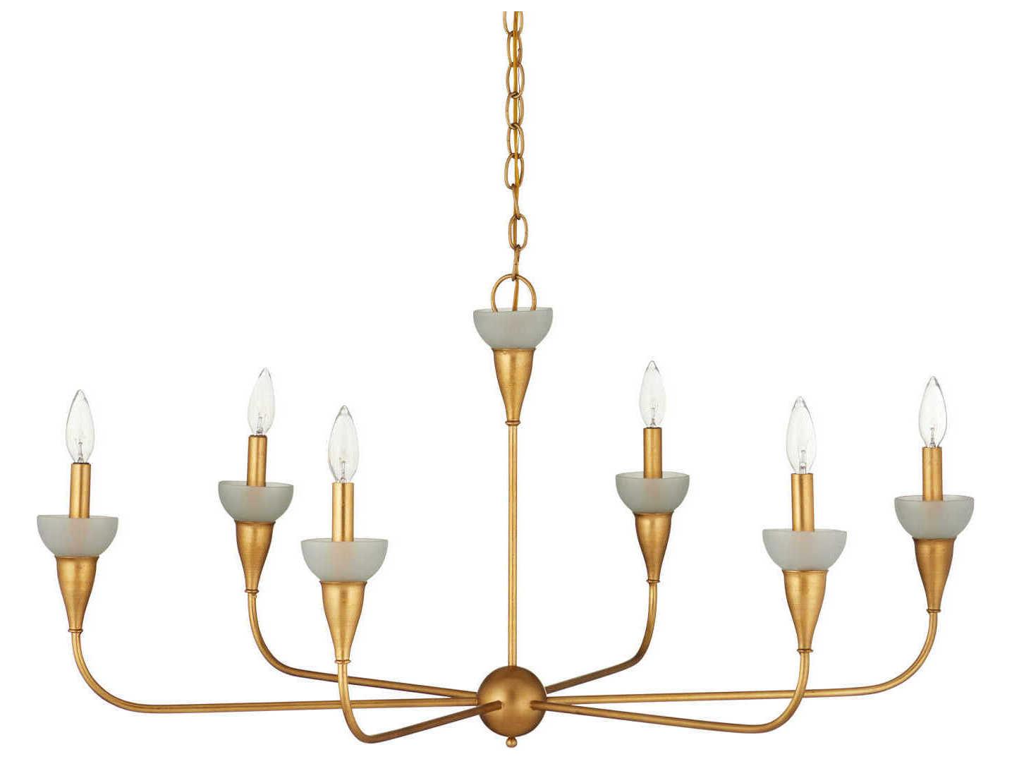 Currey & Company Aurelia 6-Light Contemporary Gold Leaf Chandelier