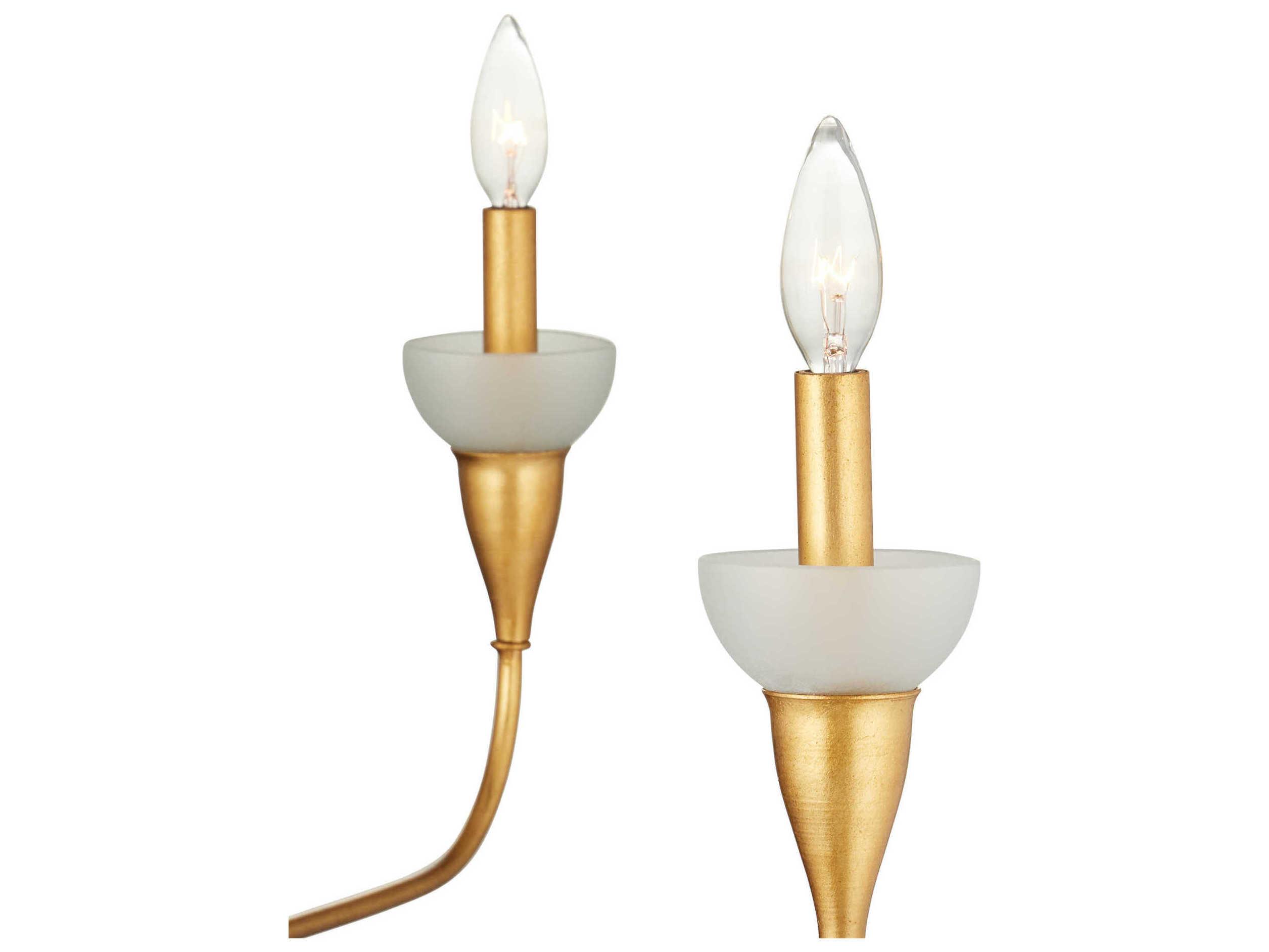 Currey & Company Aurelia 6-Light Contemporary Gold Leaf Chandelier