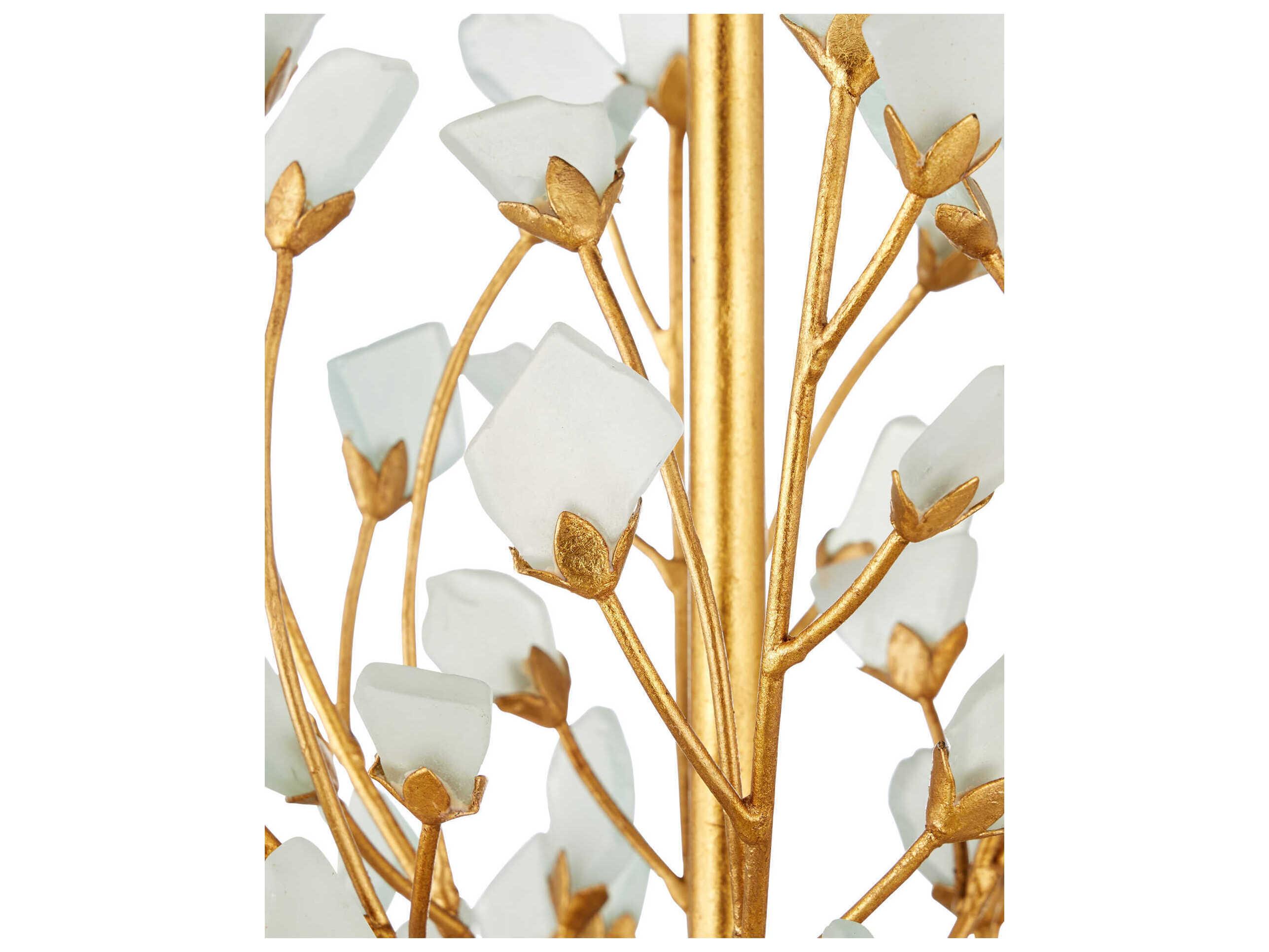 Currey & Company Fiorella 12-Light Contemporary Gold Leaf Tiered Chandelier