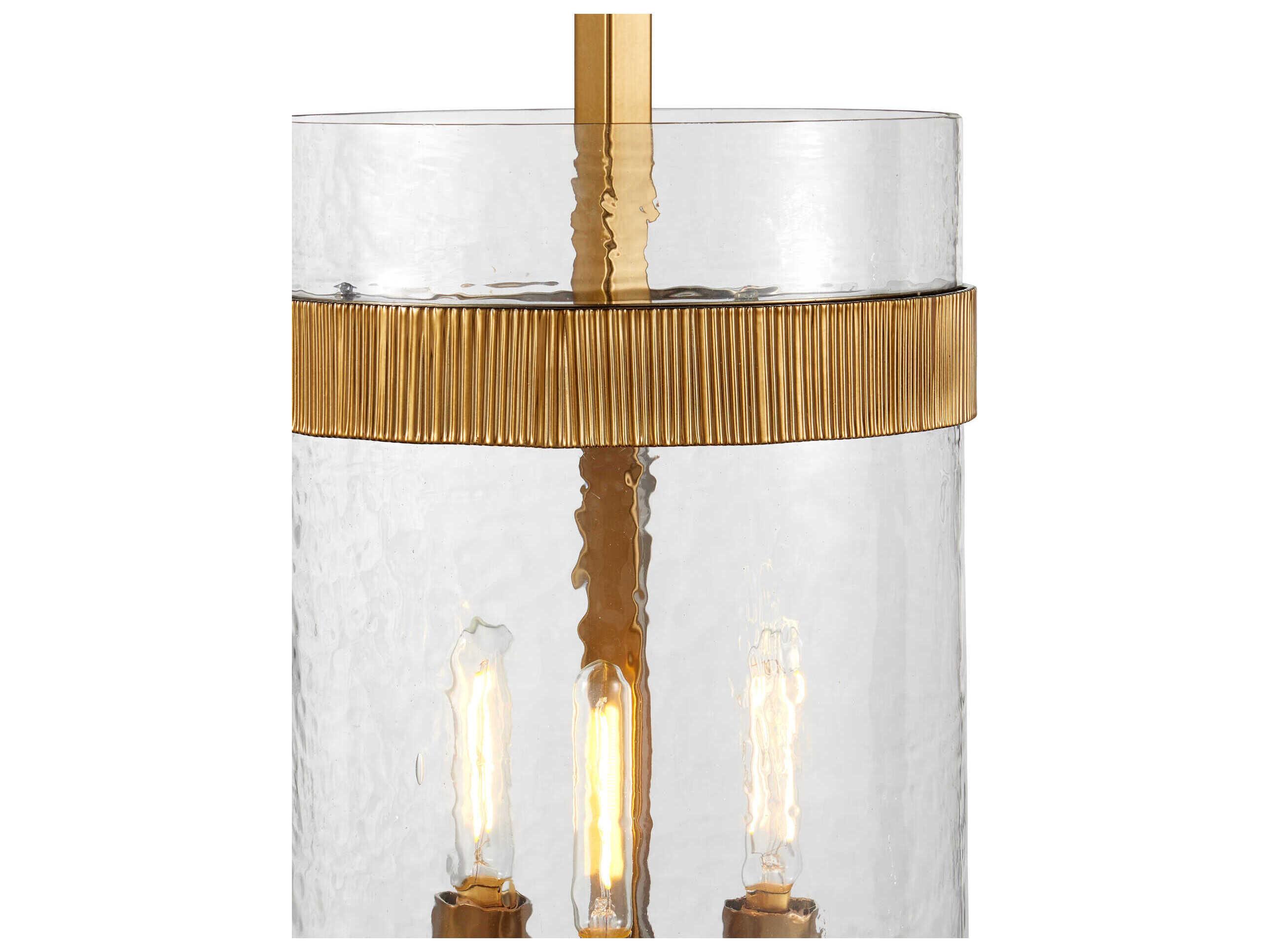 Currey & Company Sudeley 3-Light Satin Brass Cylinder Mini Pendant