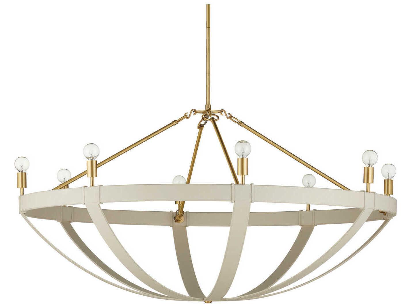 Currey & Company Barrington 8-Light Cream Brushed Brass Chandelier