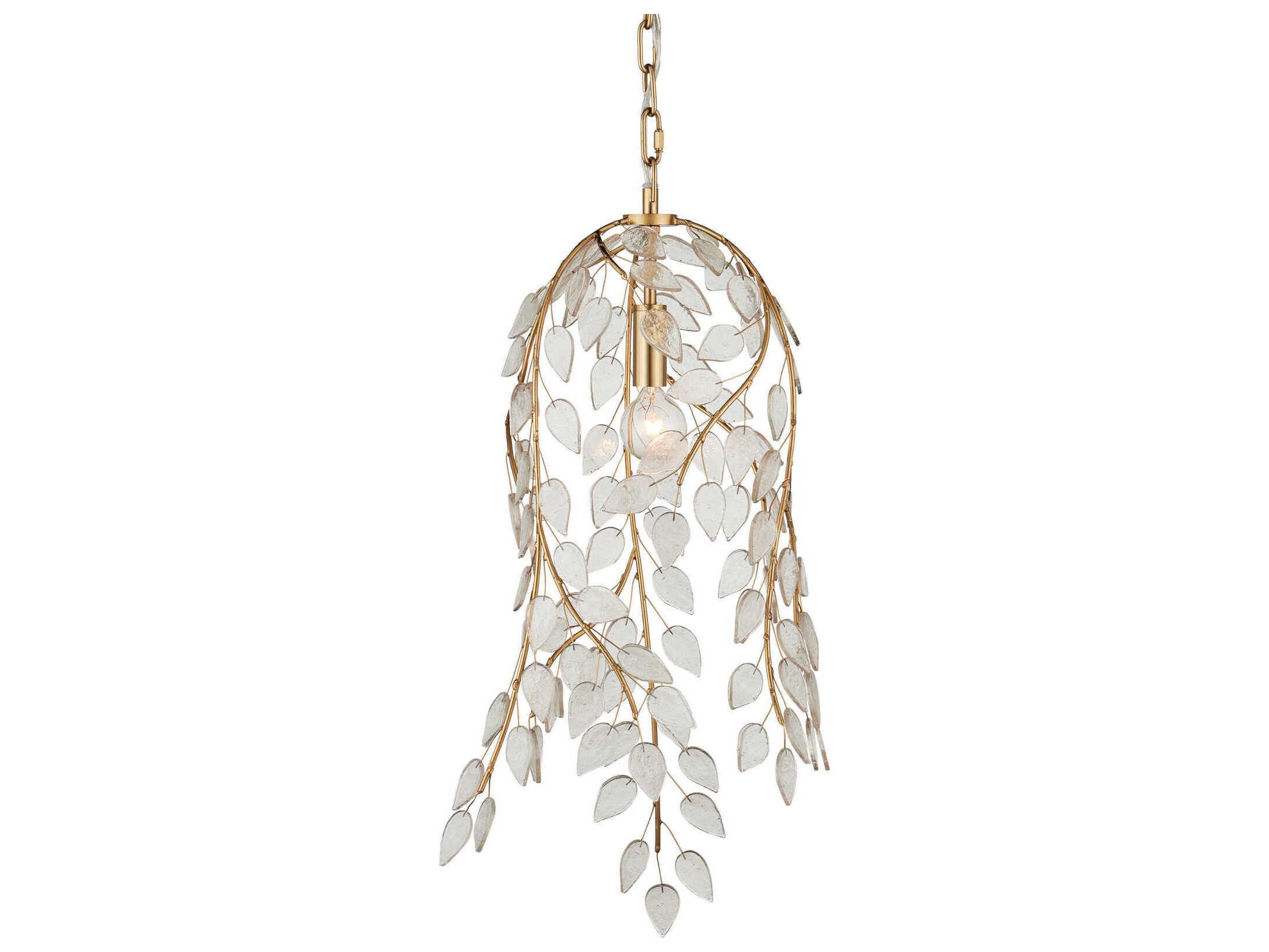 Currey & Company Banyan 1-Light Antique Brass Mini Pendant