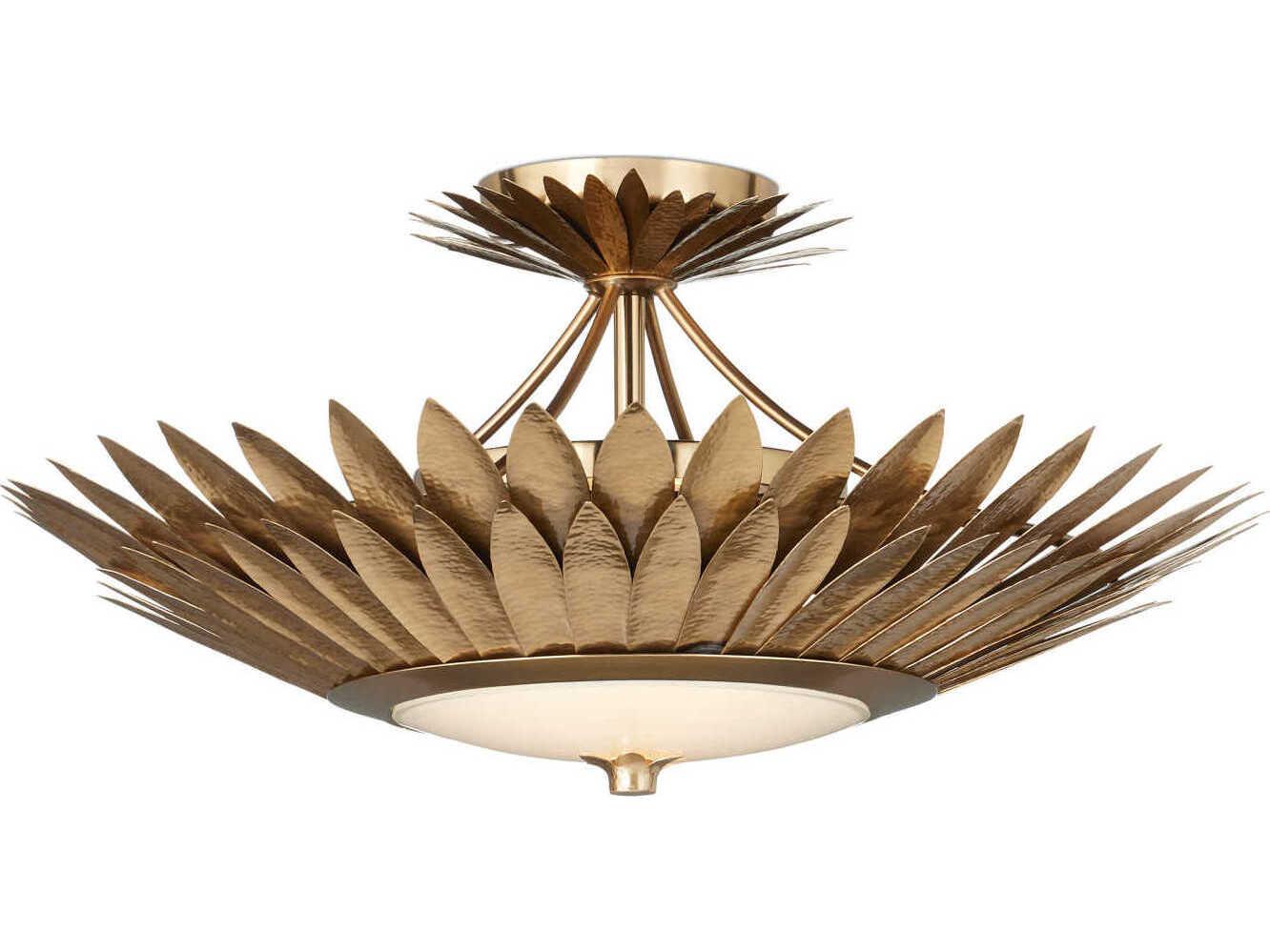 Currey & Company Plumage 1-Light Antique Brass Bowl Pendant