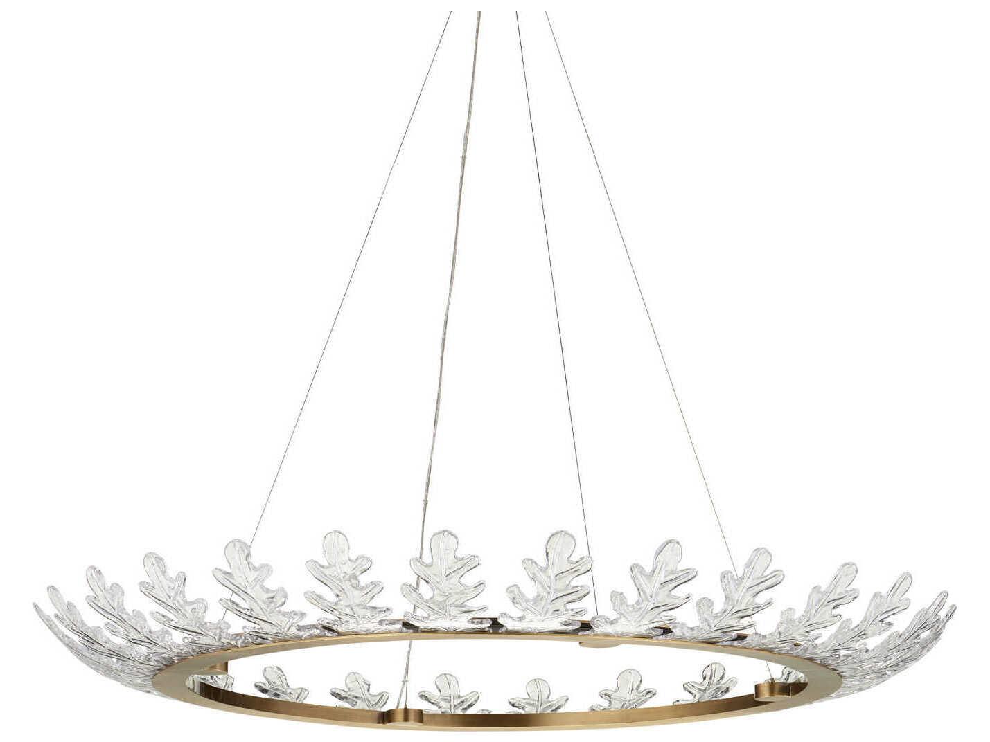 Currey & Company Oakwreath 1-Light Polished Antique Brass Round Chandelier