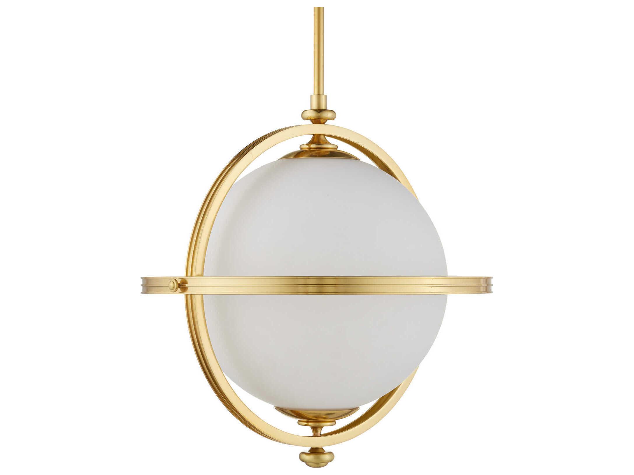 Currey & Company Astral 1-Light Brass Globe Pendant